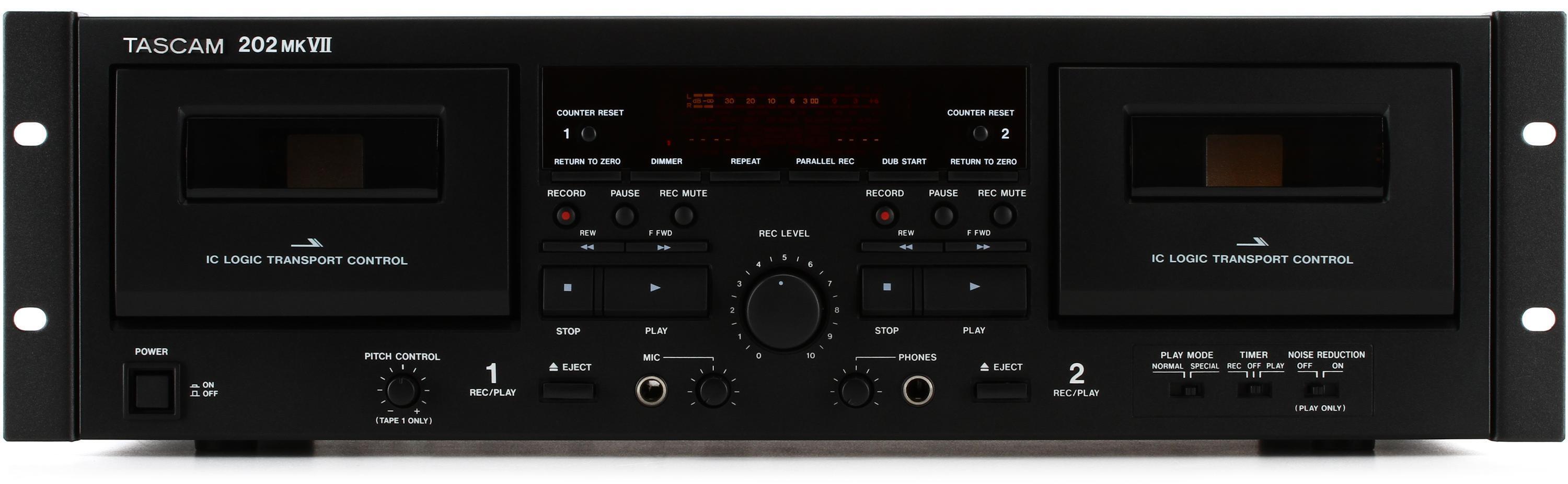 TASCAM 202MKVII Dual Cassette Deck with USB | Sweetwater