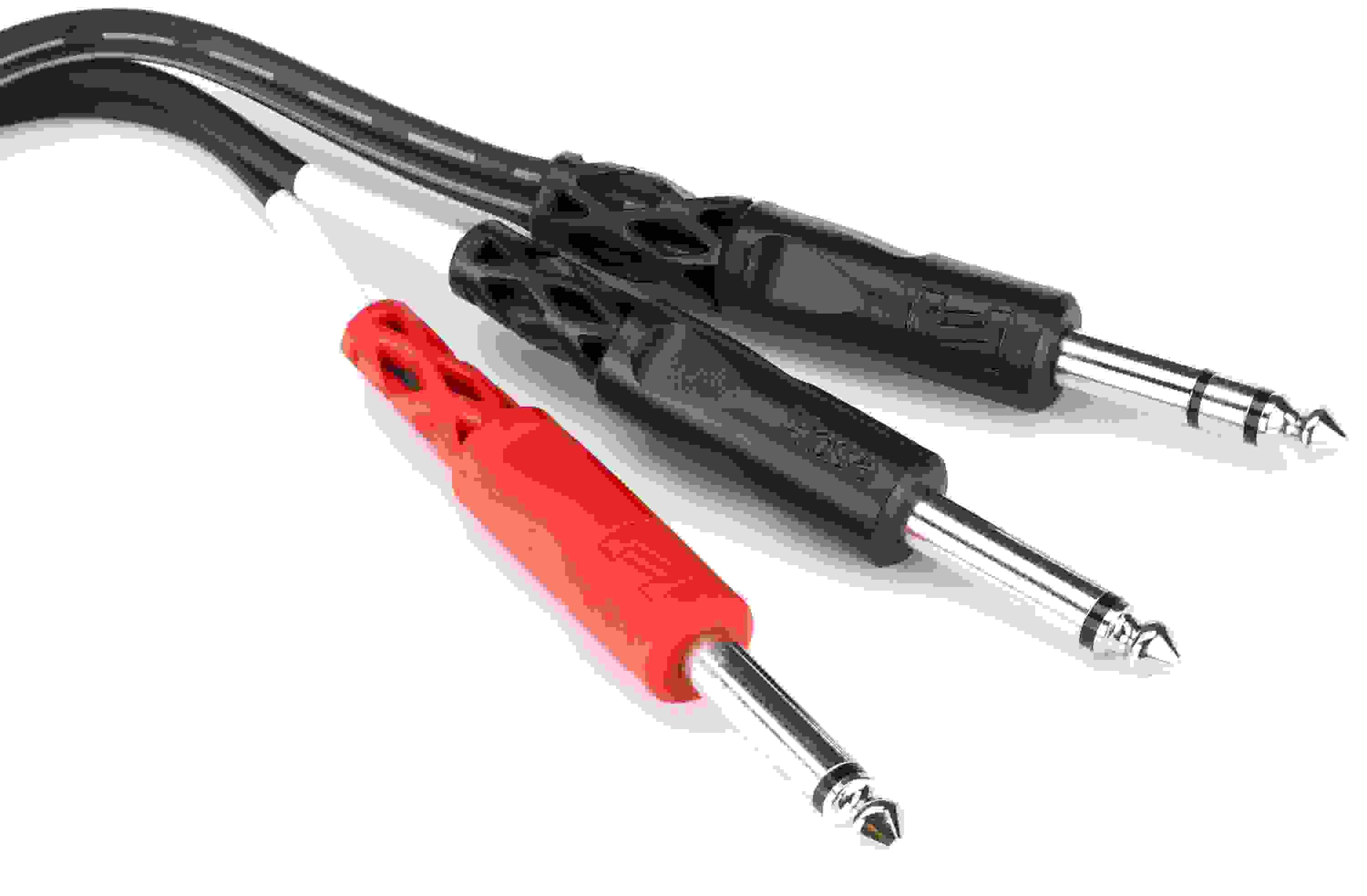 Hosa STP-201 Insert Cable - 1/4 inch TRS Male to Dual 1/4 inch TS Male - 3 foot