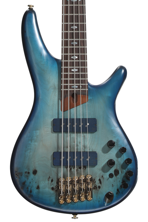 Ibanez Prestige SR6605 5-string Bass Guitar - Ghost Fleet Blue Burst