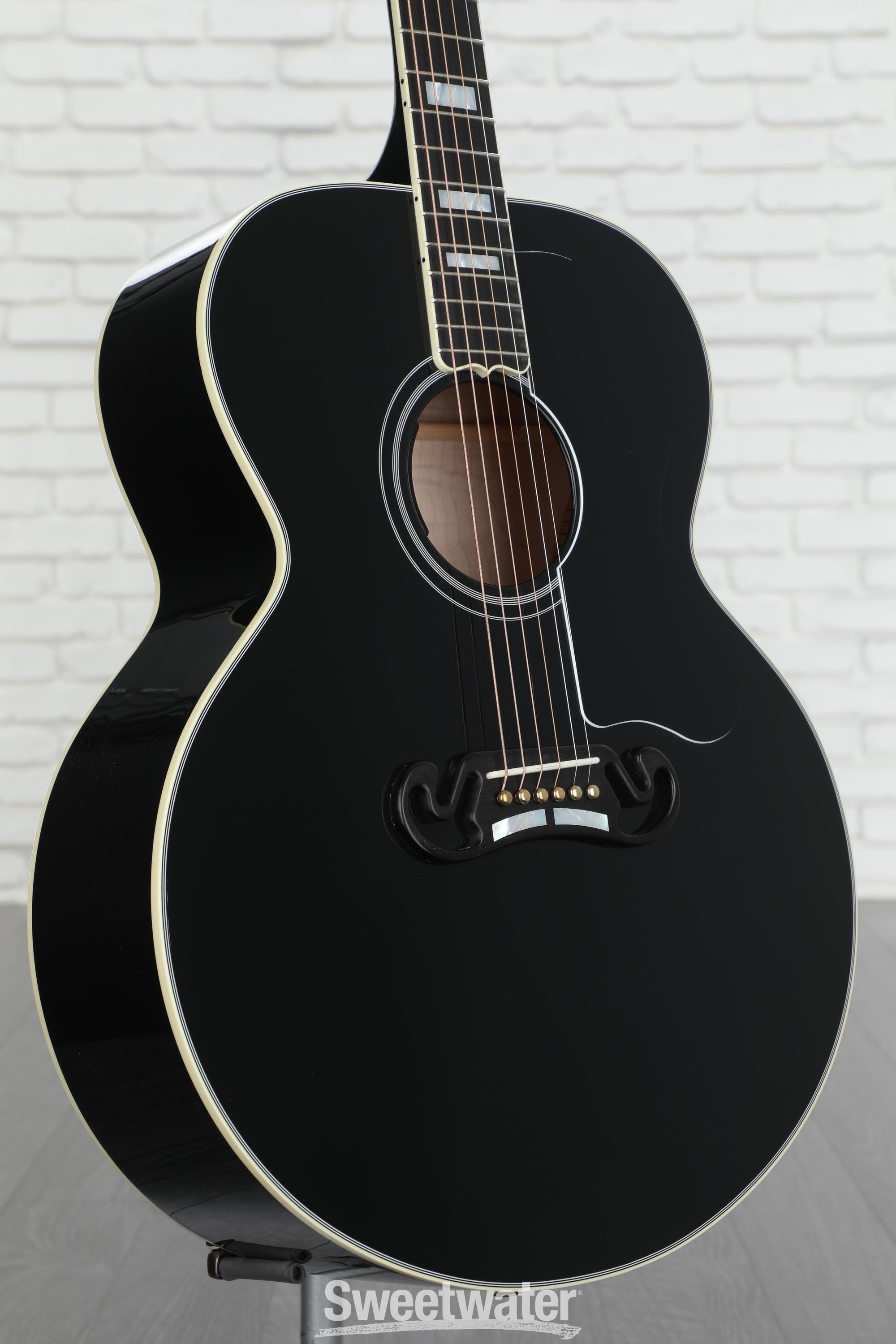 Gibson Acoustic SJ-200 Custom Acoustic-electric Guitar - Ebony | Sweetwater