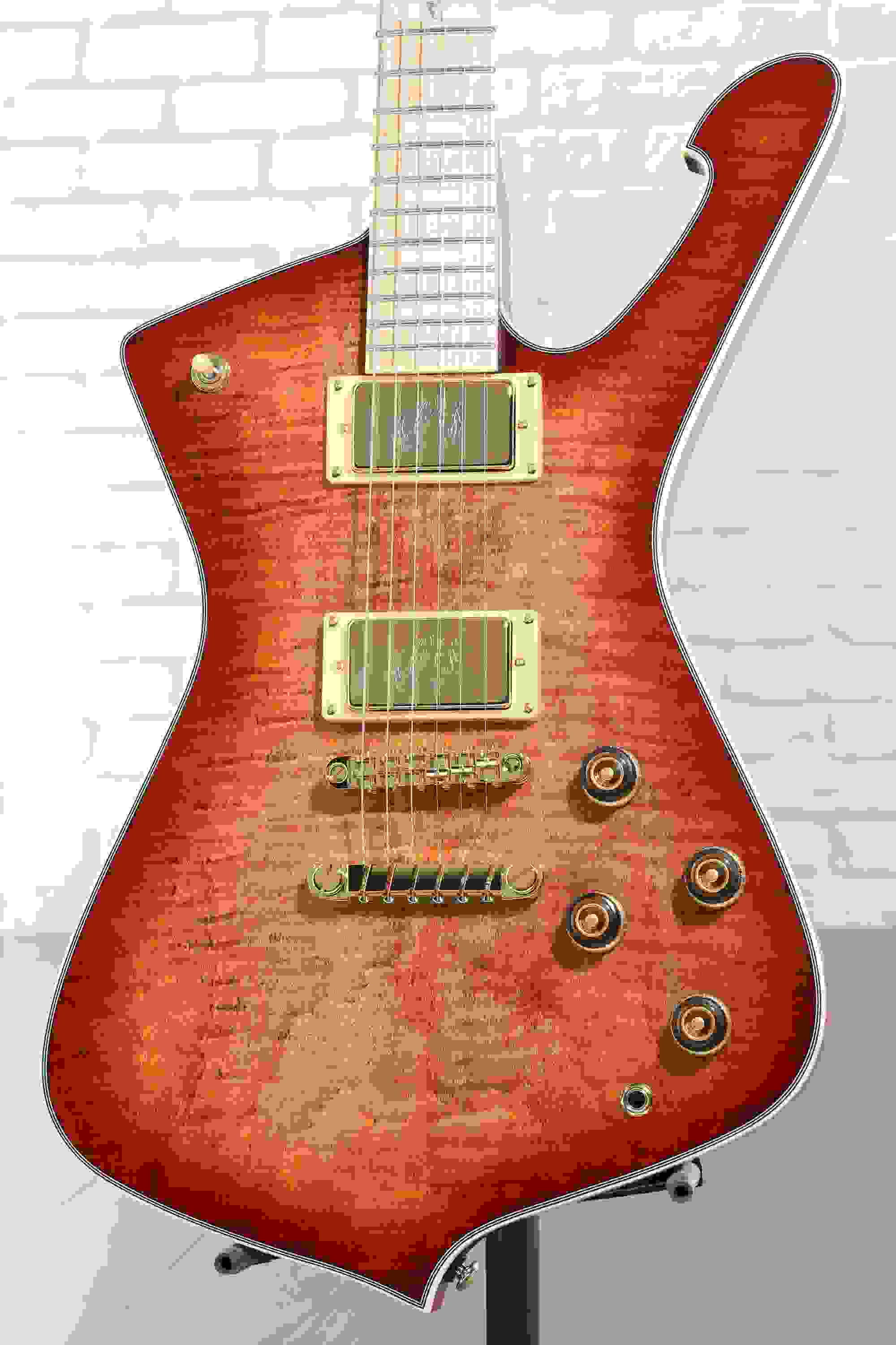 Ibanez Iceman IC420MFM Electric Guitar - Caramel Burst Low Gloss