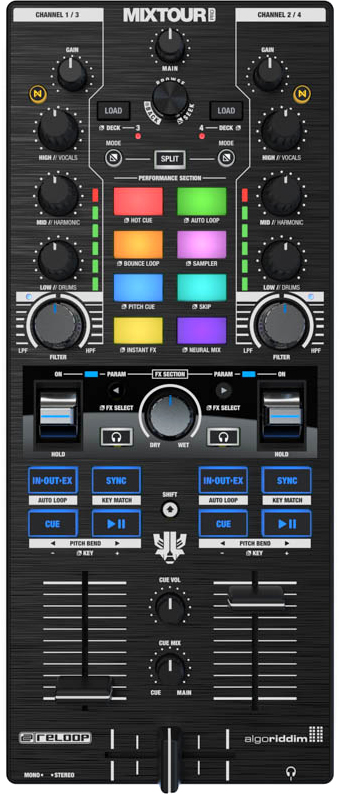 Reloop Mixtour Pro 4-deck All-in-one DJ Controller Module
