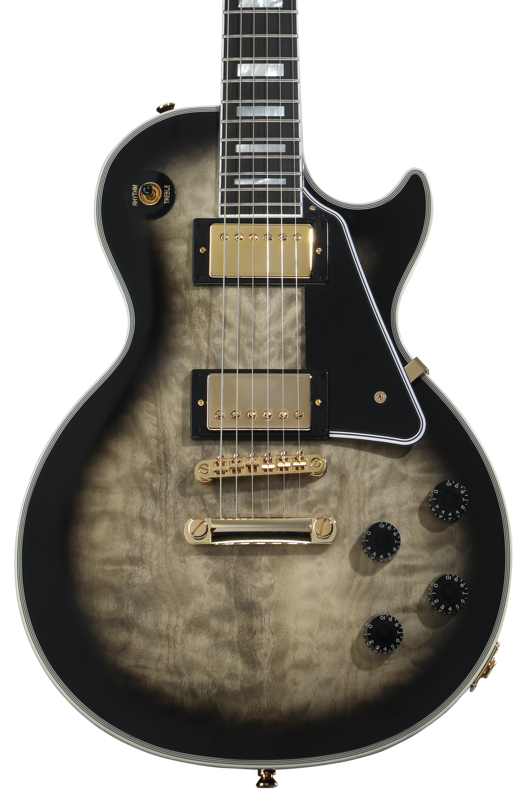 Epiphone Les Paul Custom Quilt Electric Guitar - Cobra Burst