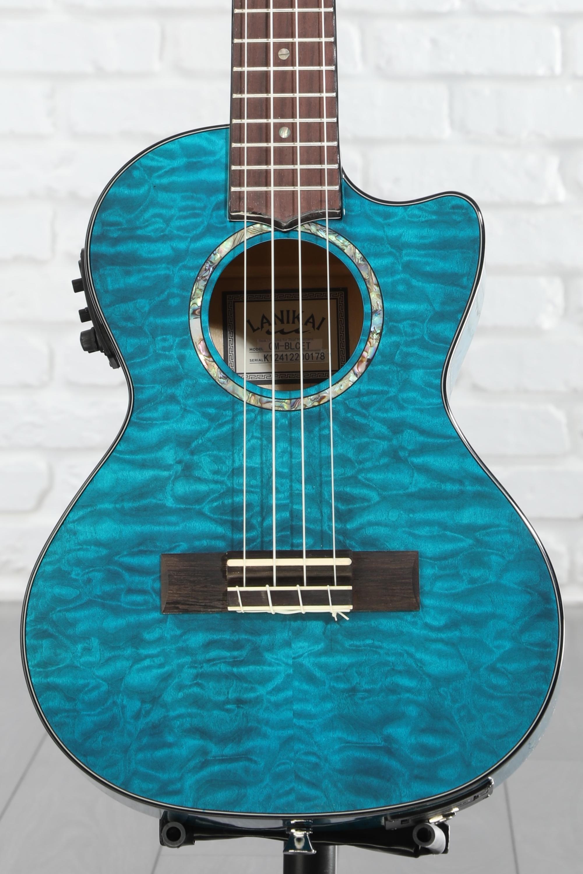 kanako様　CLANEブルー1 Lanikai QM-BLCET Tenor Ukulele with Cutaway & Electronics - Blue