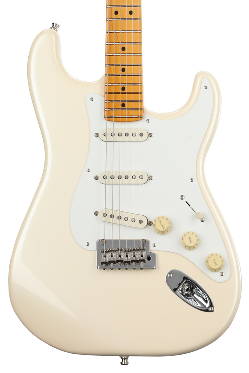 Fender Lincoln Brewster Stratocaster Electric Guitar - Olympic Pearl with  Maple Fingerboard