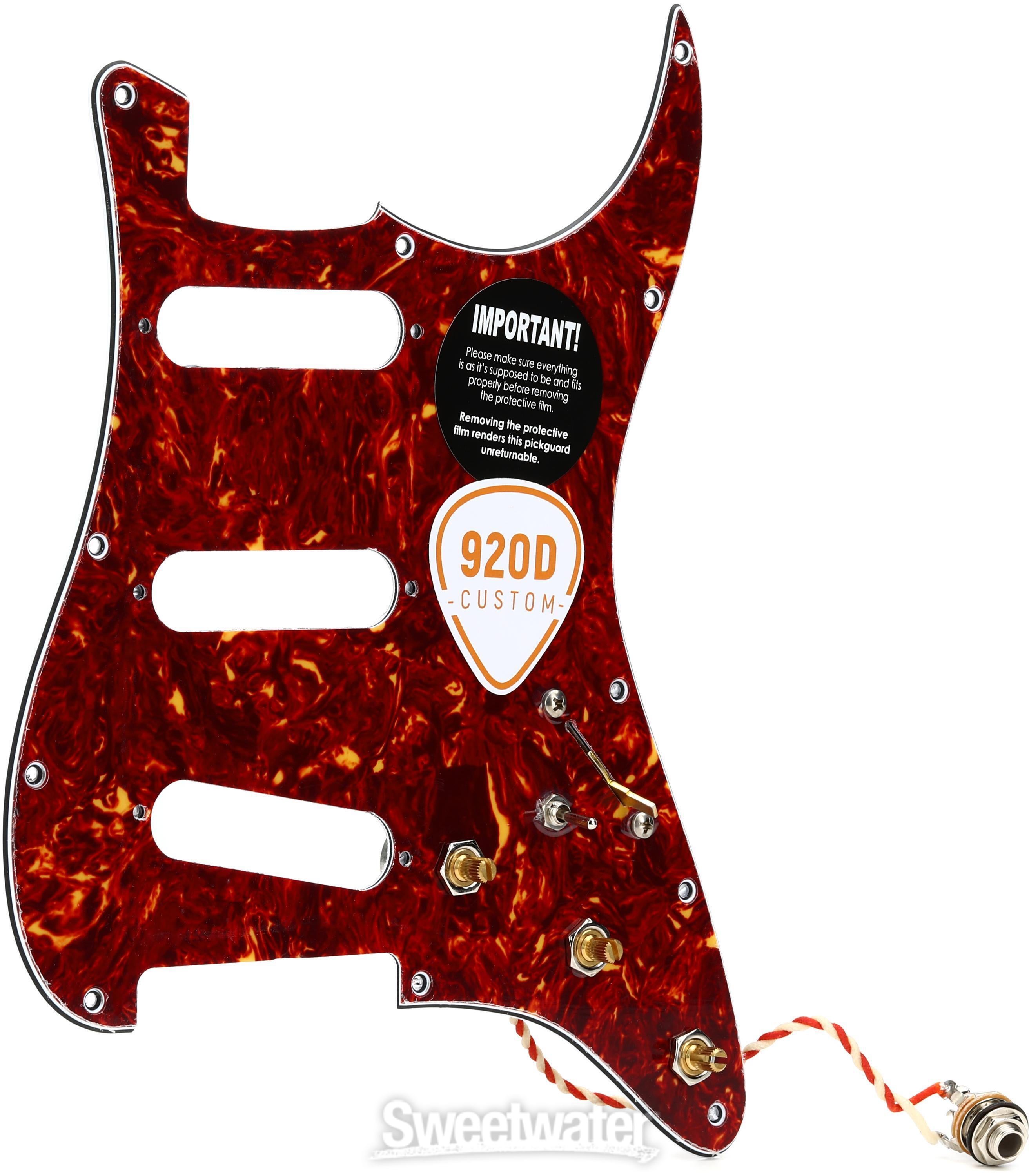 920D Custom Stratocaster SSS Prewired Pickguard - Tortoise