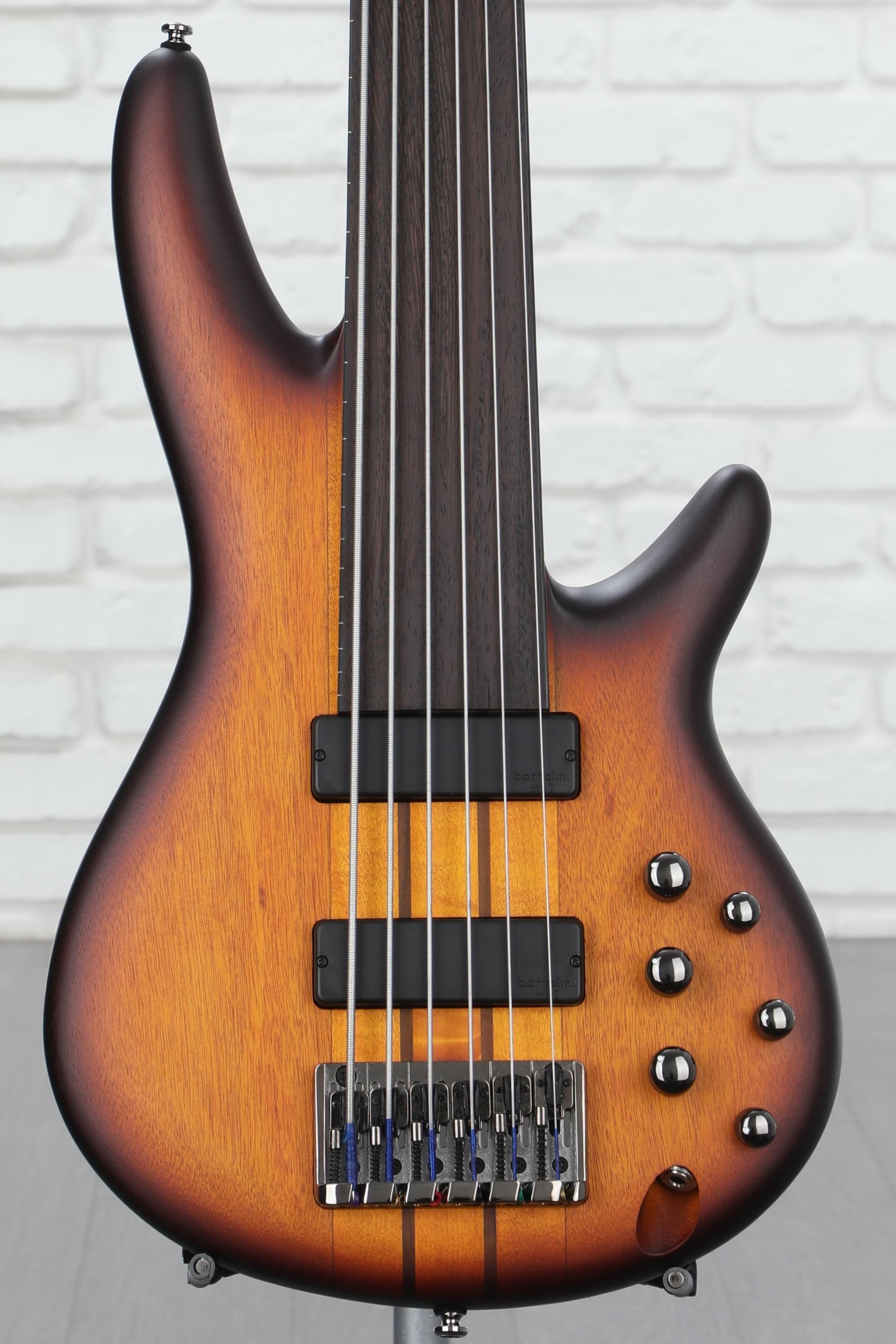 Ibanez SRF706 Fretless Bass Guitar - Brown Burst Flat