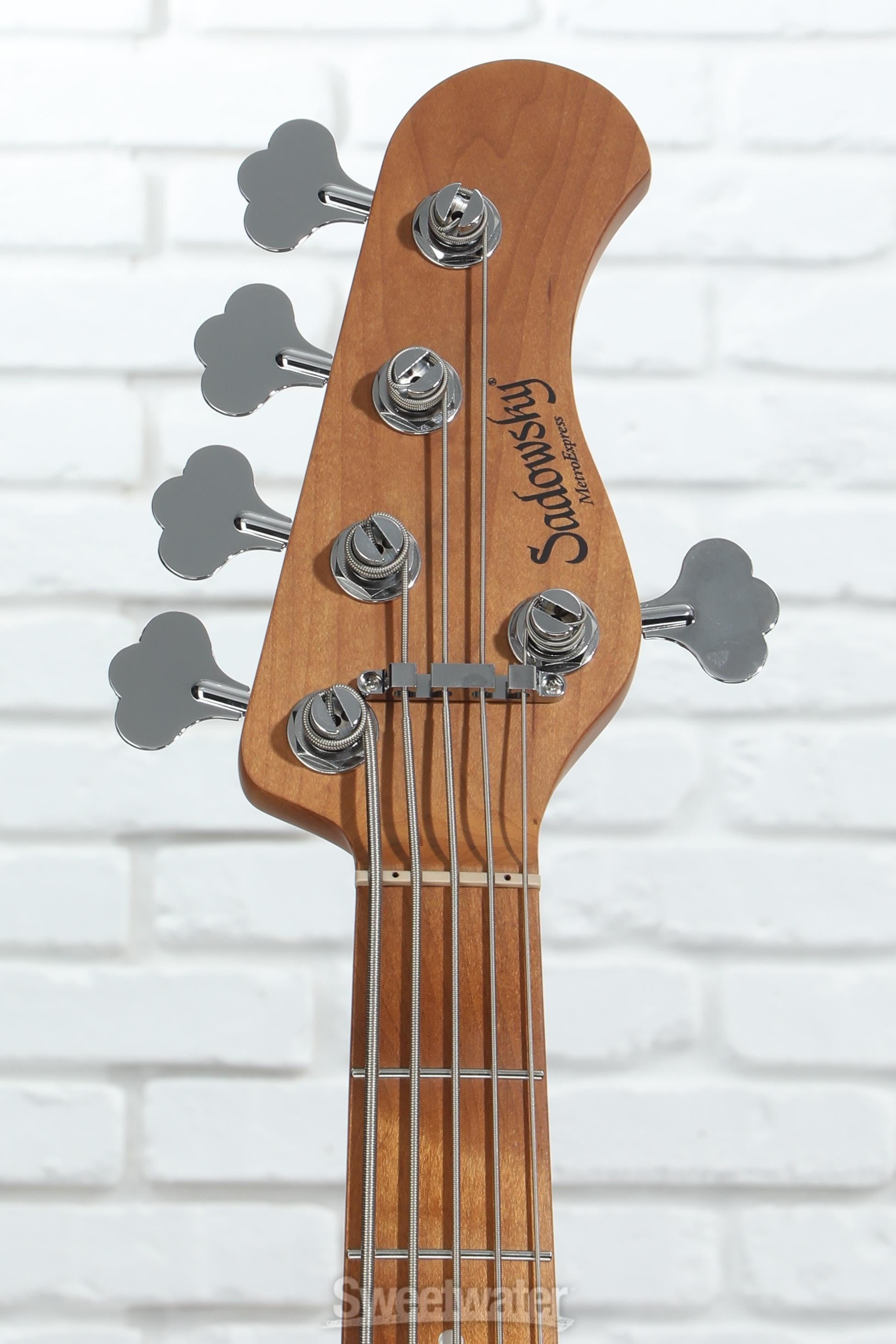 Sadowsky MetroExpress Vintage JJ 5-string Bass Guitar - Solid Champagne Metallic, Maple Fingerboard