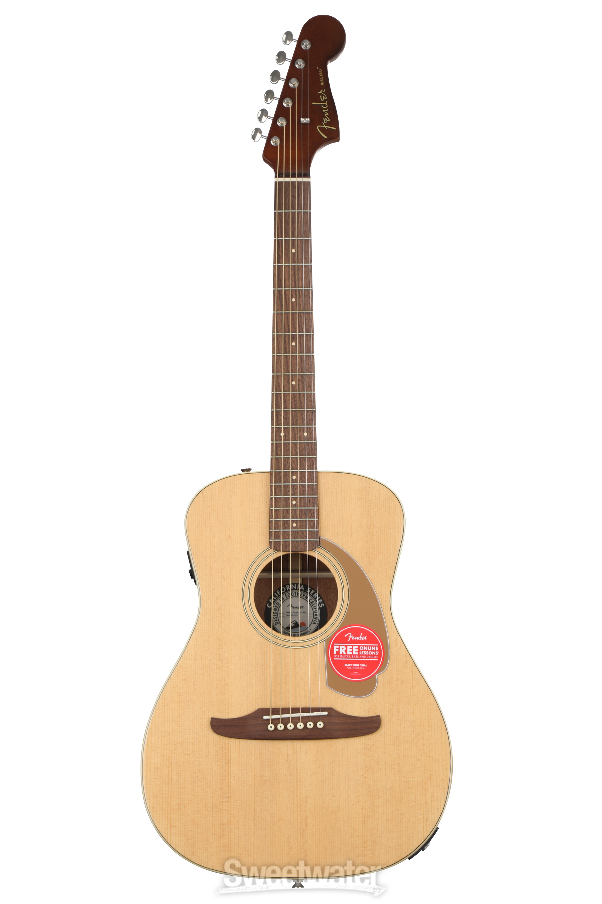 Fender Malibu Player Acoustic-Electric Guitar - Natural | Sweetwater
