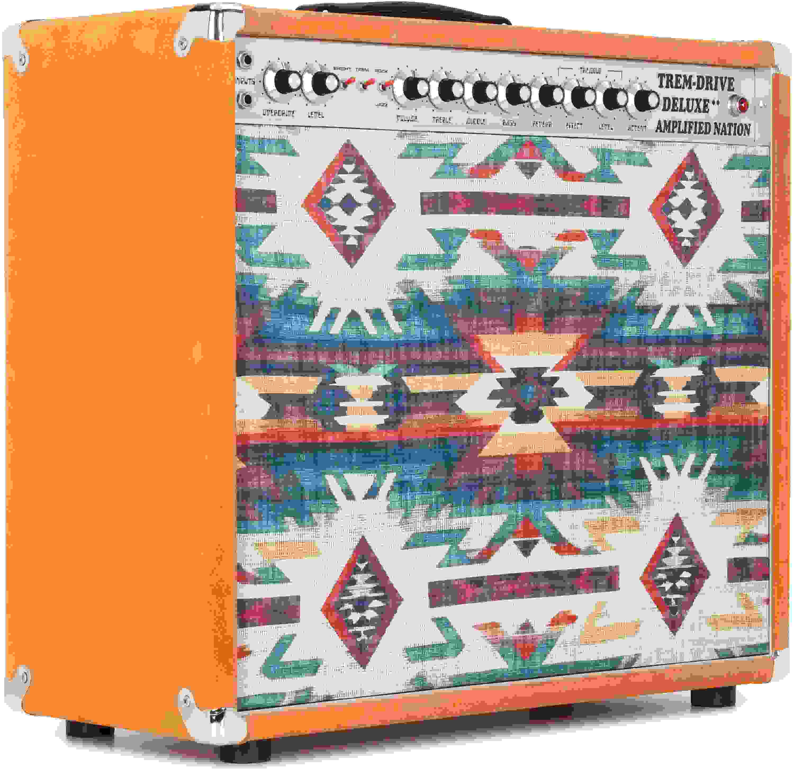 Amplified Nation Trem-Drive Deluxe 50-watt 1 x 12-inch Tube Combo - Golden Brown Suede with Southwest Grillcloth