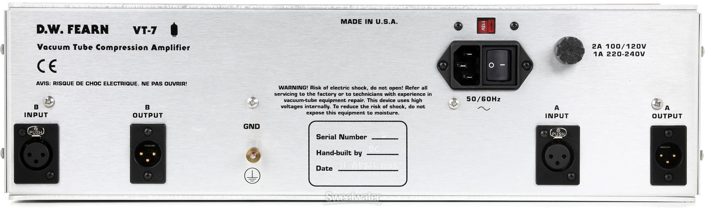 DW Fearn VT-7 Dual-channel Tube Compressor | Sweetwater