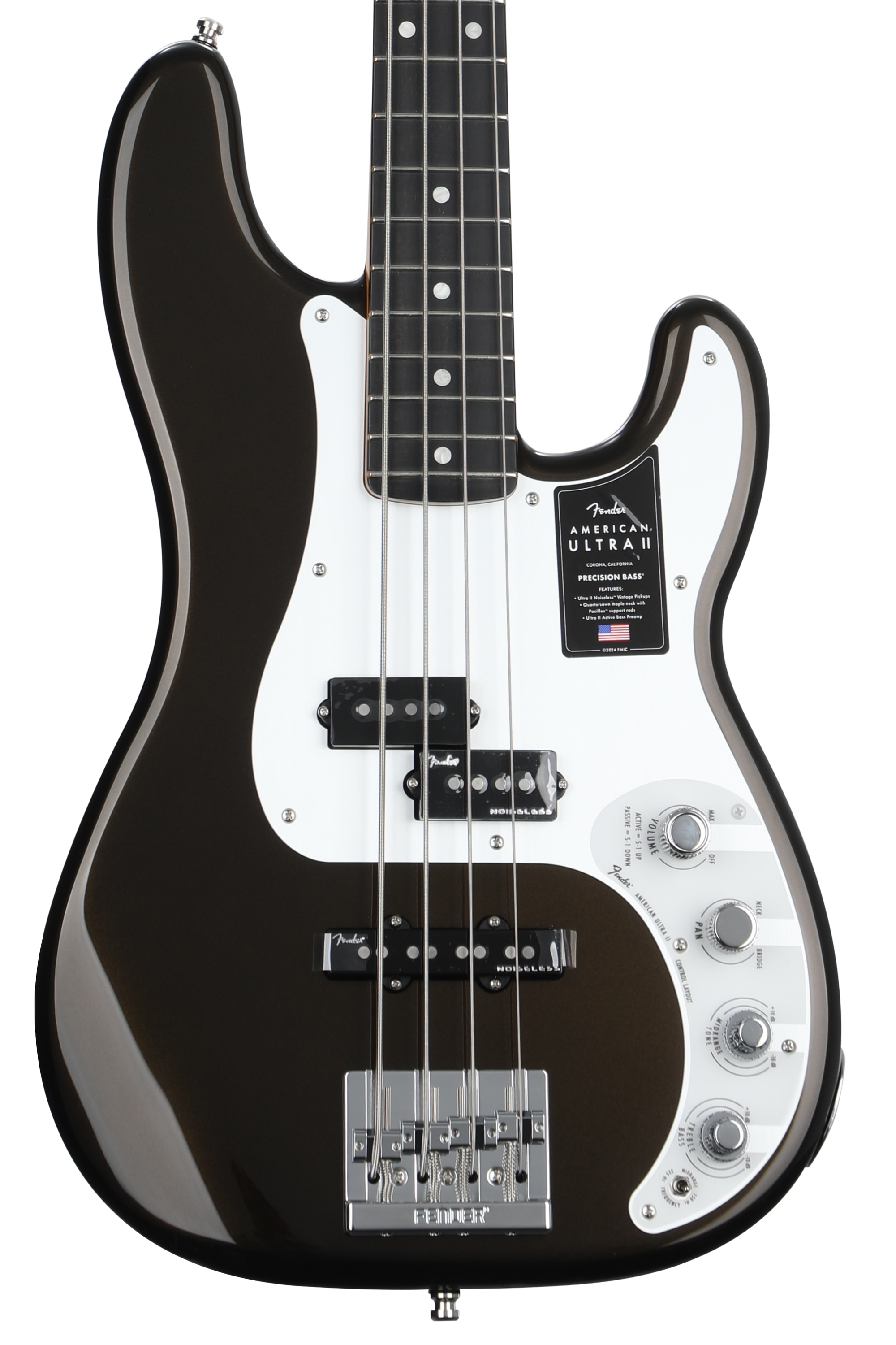 Fender American Ultra II Precision Bass - Texas Tea, Ebony