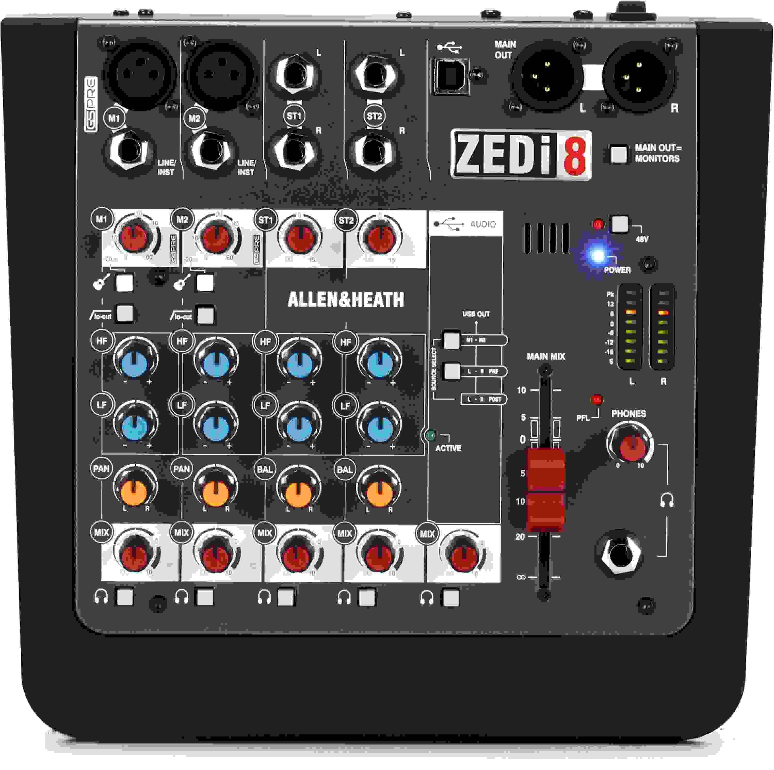 Allen & Heath ZEDi-8 8-channel Mixer with USB Audio Interface
