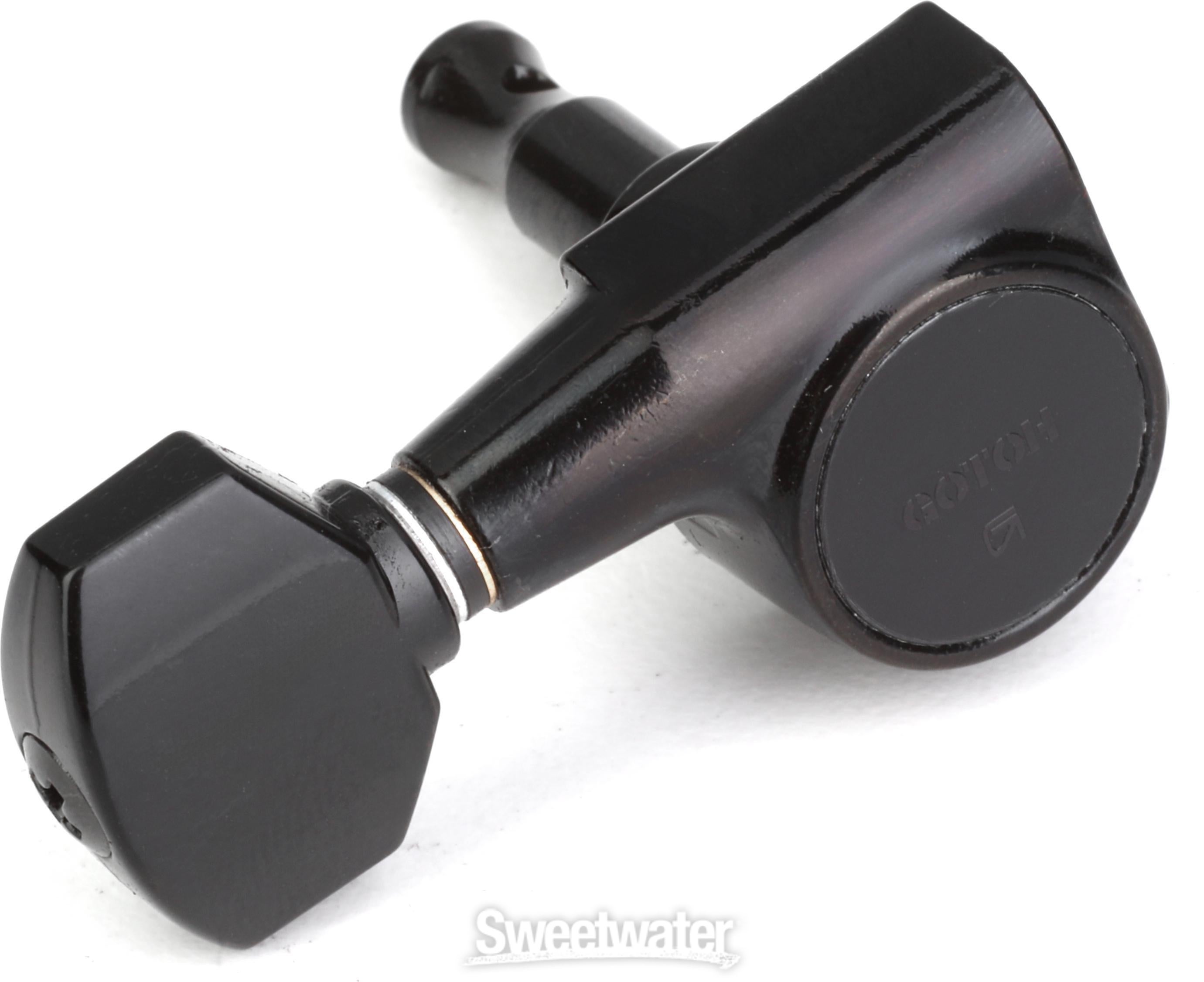 Gotoh SG381-07 Tuners - 6 In-line Left-handed, Black Chrome