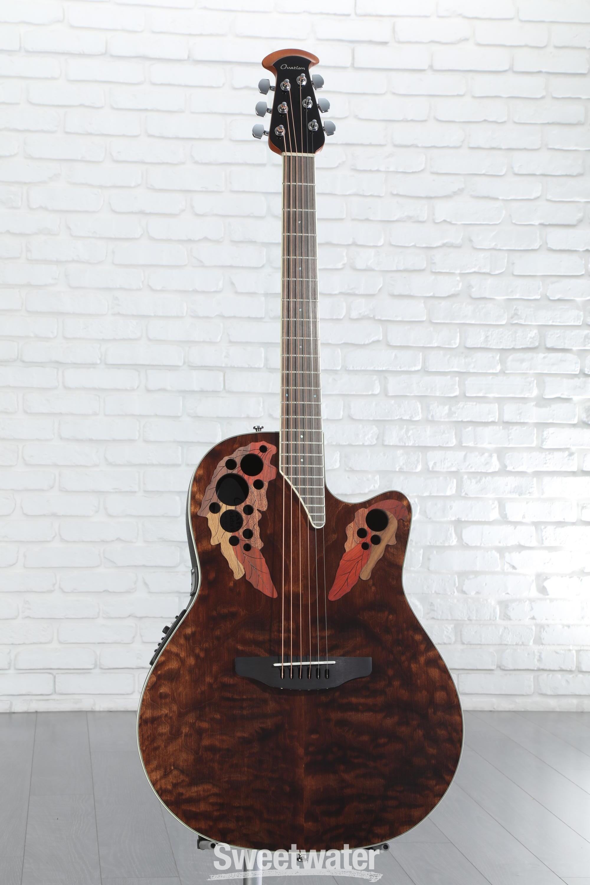 Ovation Celebrity Elite CE48P-TGE Super Shallow Acoustic-Electric Guitar -  Tiger Eye