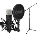 Photo of Rode NT1 5th Generation Condenser Microphone with SM6 Shockmount, Pop Filter, Stand, and Cable - Black
