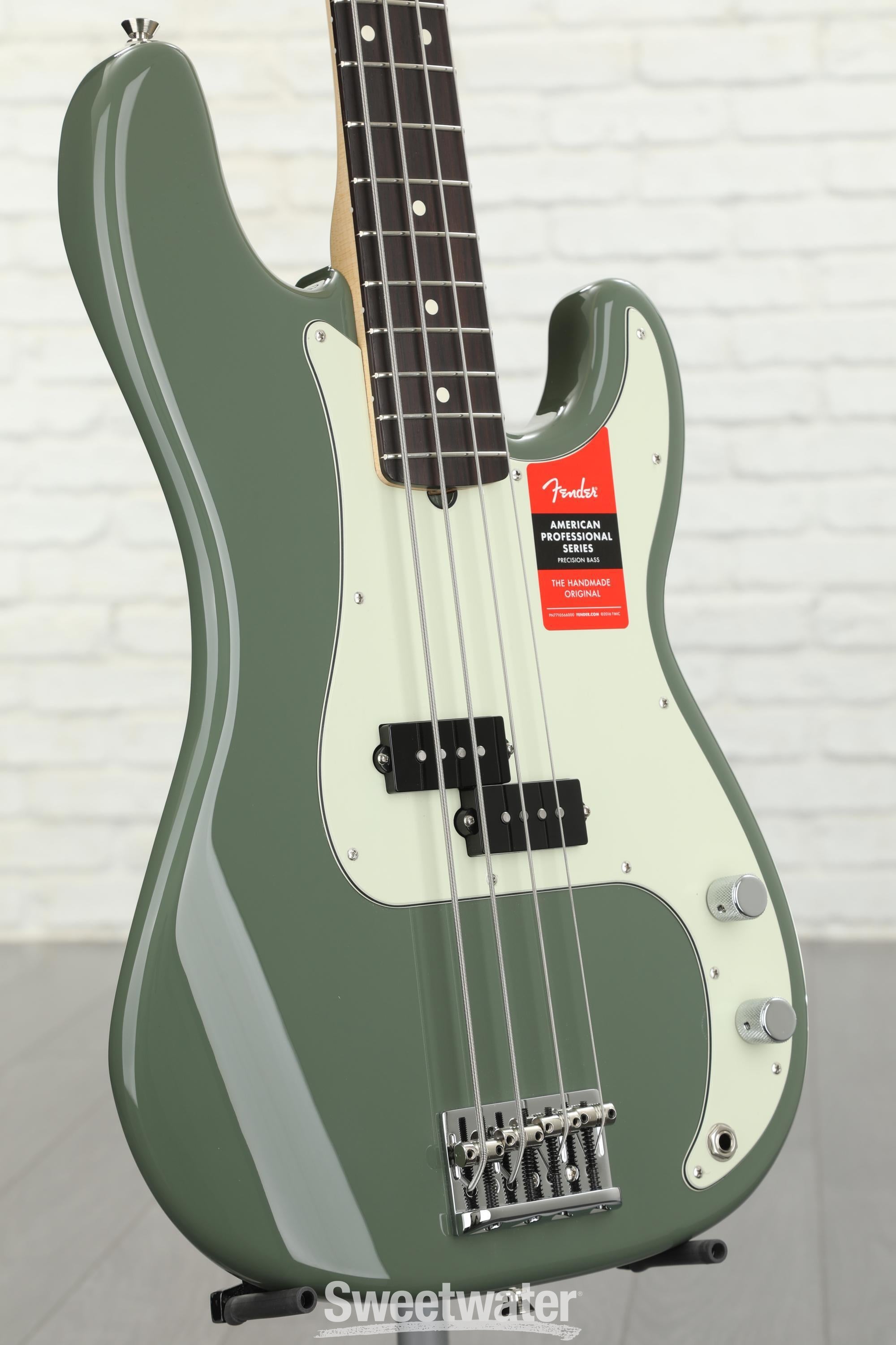 Fender American Professional Precision Bass - Antique Olive with Rosewood  Fingerboard