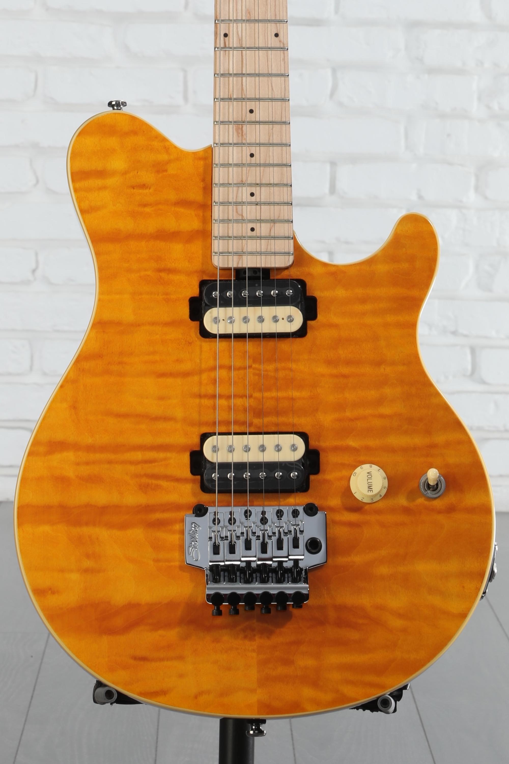 ギター Sterling MusicMan AXIS AX40 Trans Gold Sterling By Music Man Axis Quilted Maple Electric Guitar