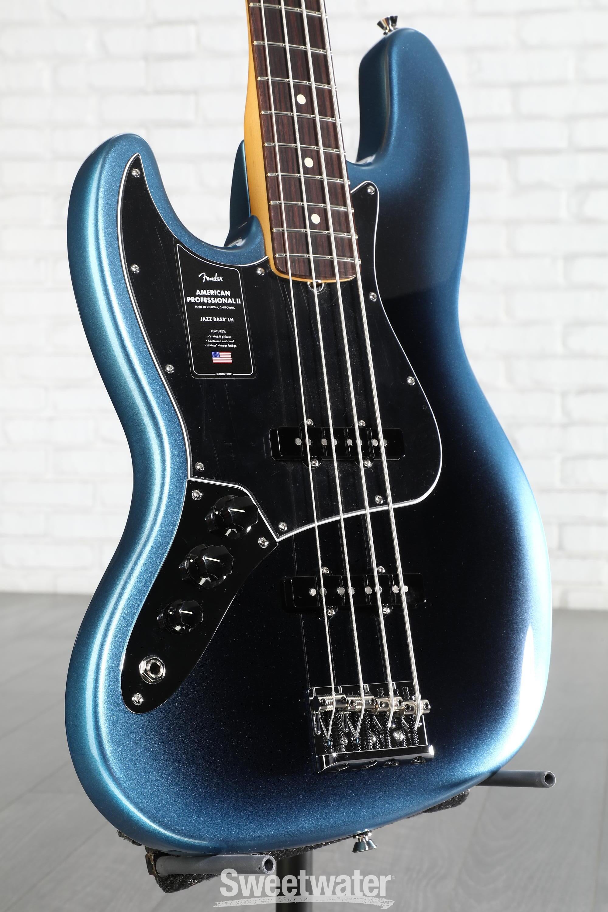 Photo of Fender American Professional II Jazz Bass Left-handed - Dark Night with Rosewood Fingerboard