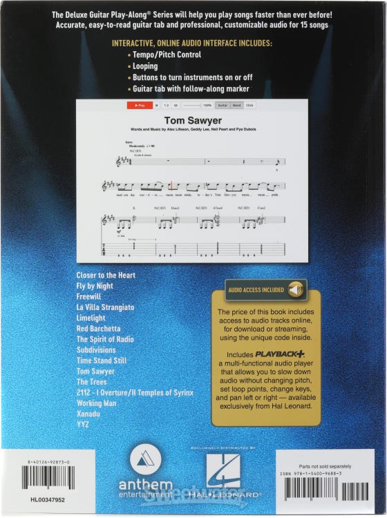 Hal Leonard Rush Deluxe Play-Along Songbook Vol. 26 - Guitar