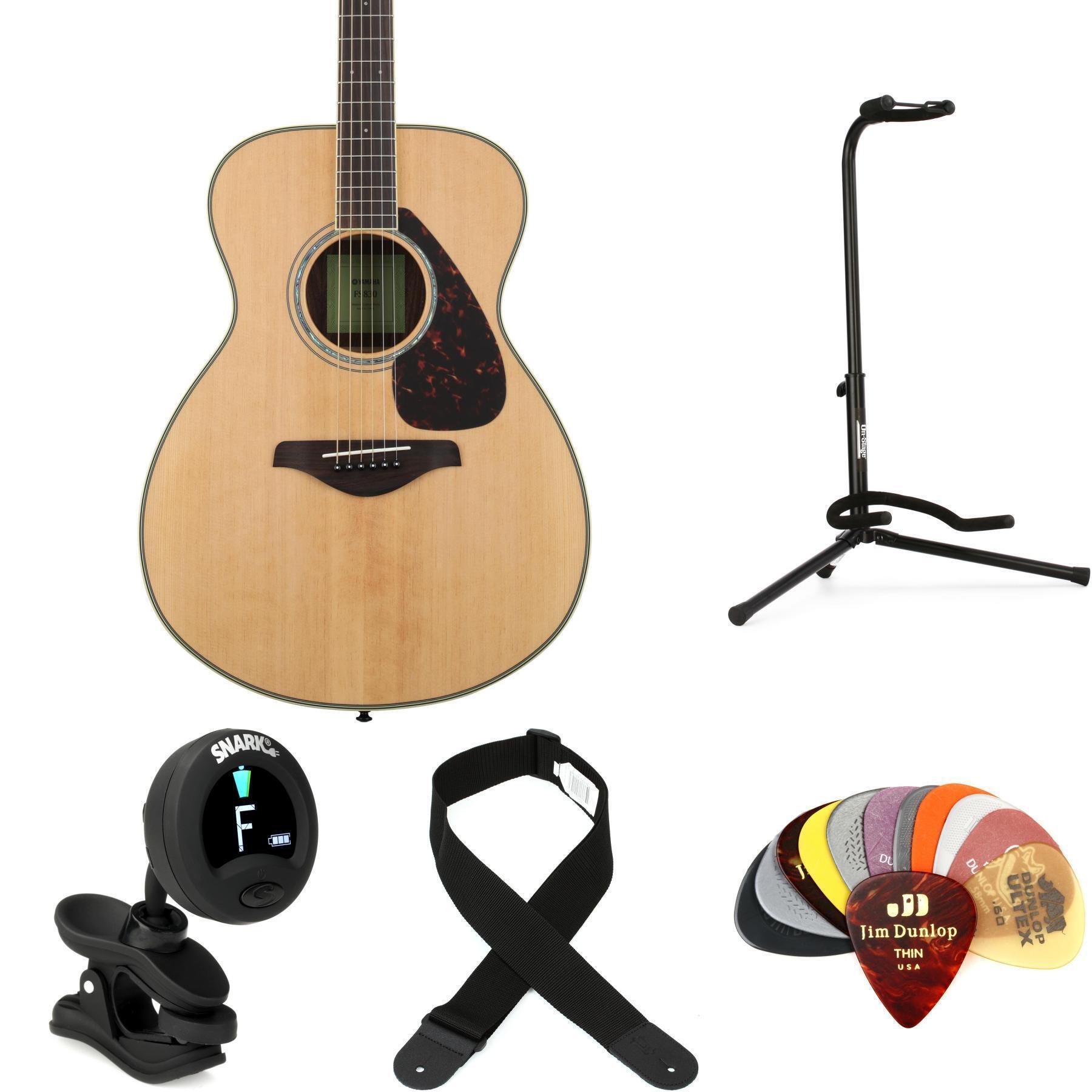 Yamaha FS830 Concert Acoustic Guitar Essentials Bundle - Natural