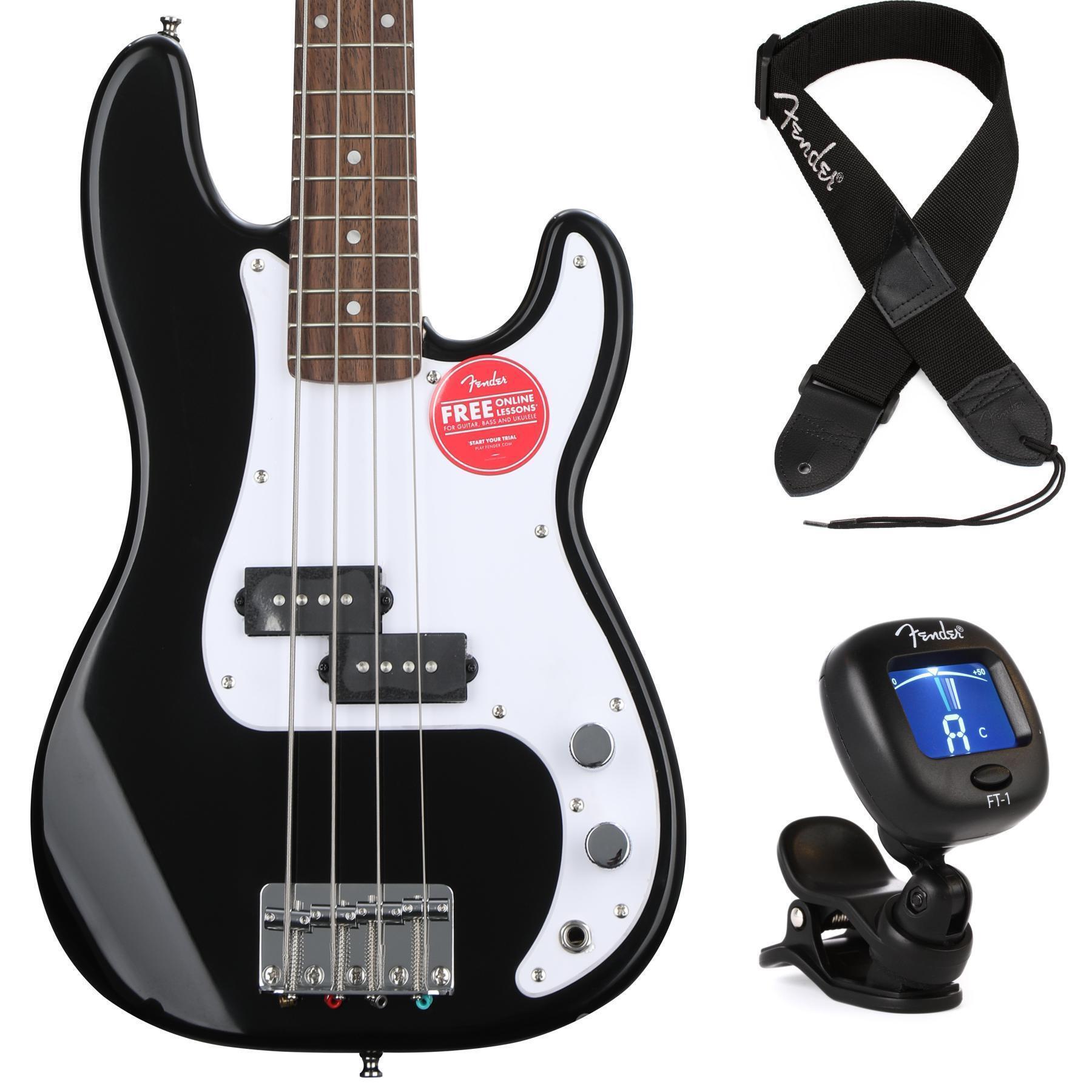 Squier Mini Precision Electric Bass Essentials Bundle - Black