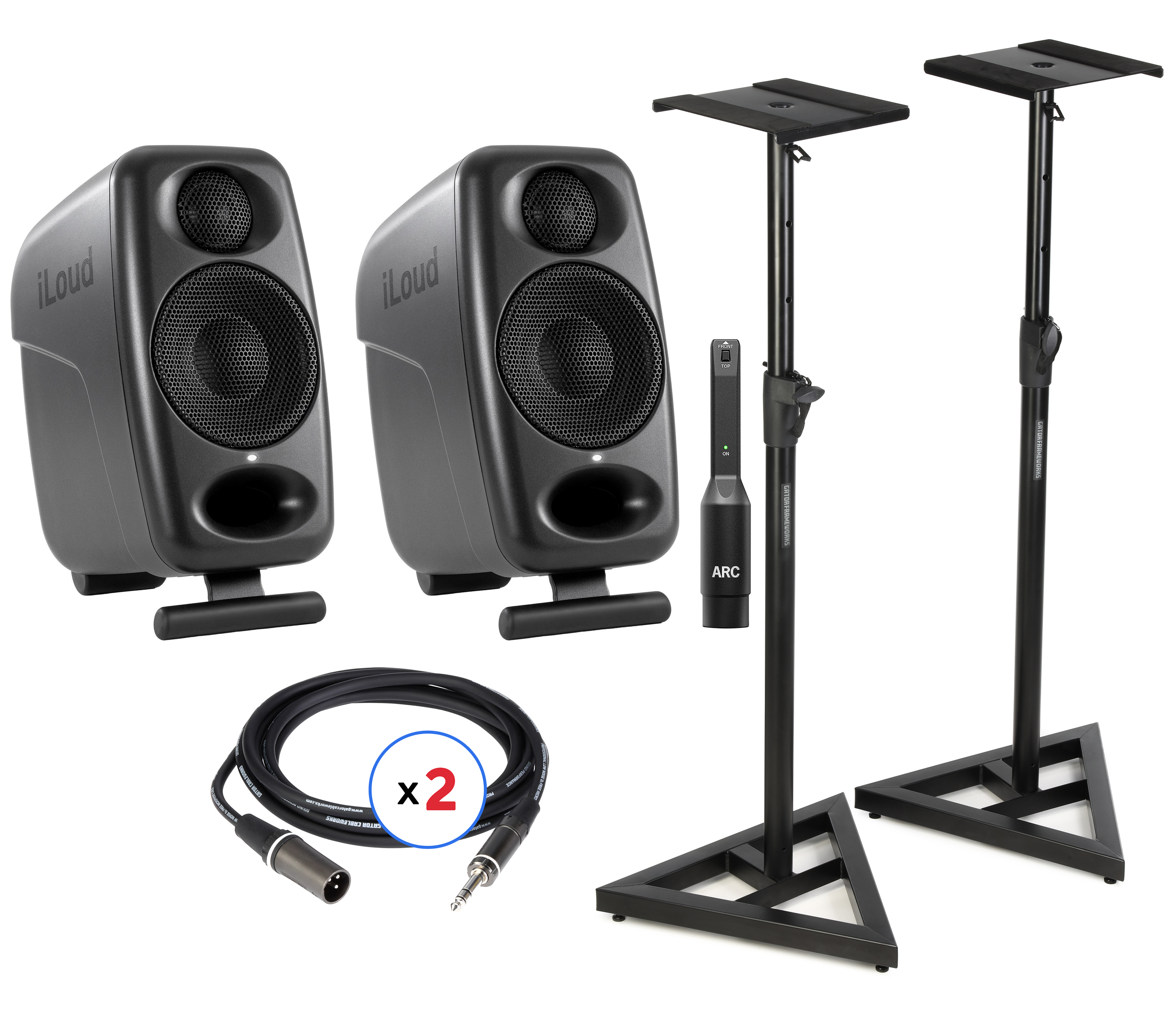 IK Multimedia iLoud Micro Monitor Pro Pair with Stands and