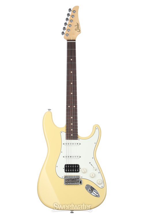 Suhr Classic S Electric Guitar - Vintage Yellow, HSS | Sweetwater