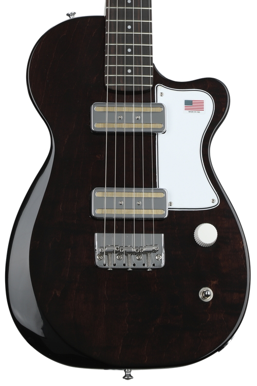 Harmony Juno Flame Maple Electric Guitar - Transparent Black