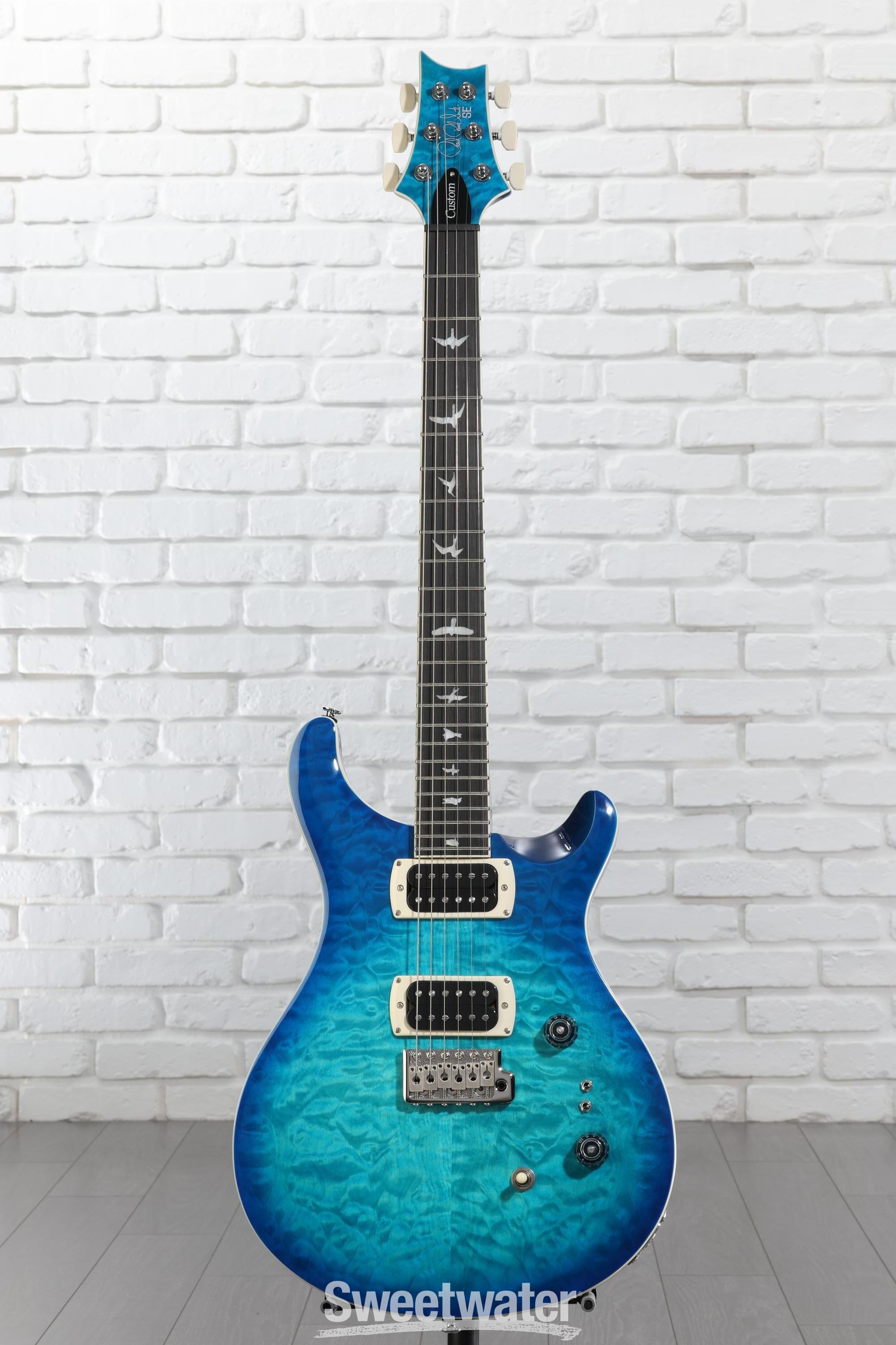 PRS SE Custom 24-08 Quilt Electric Guitar - Lake Blue | Sweetwater