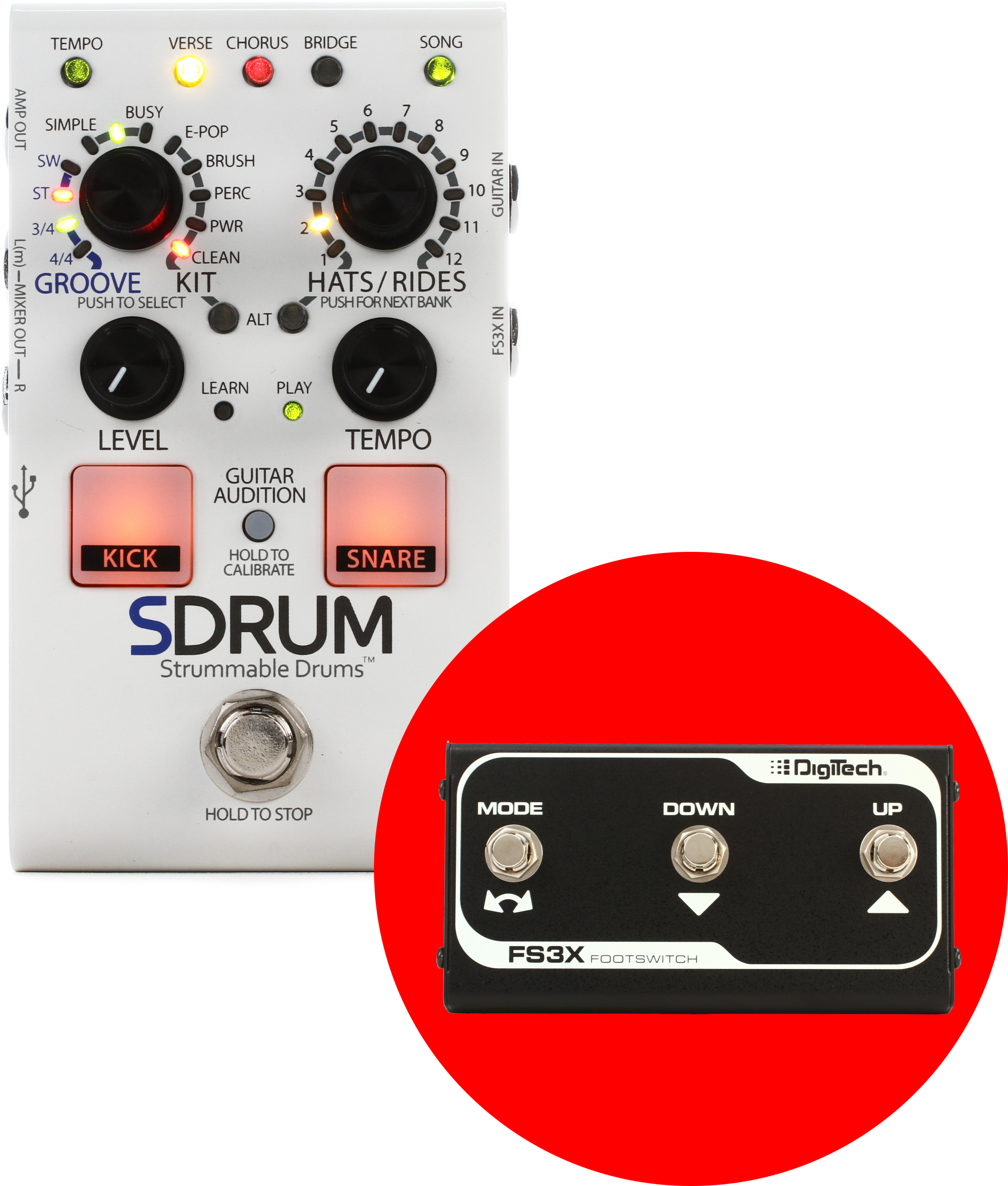 DigiTech SDRUM Auto-drummer Pedal | Sweetwater