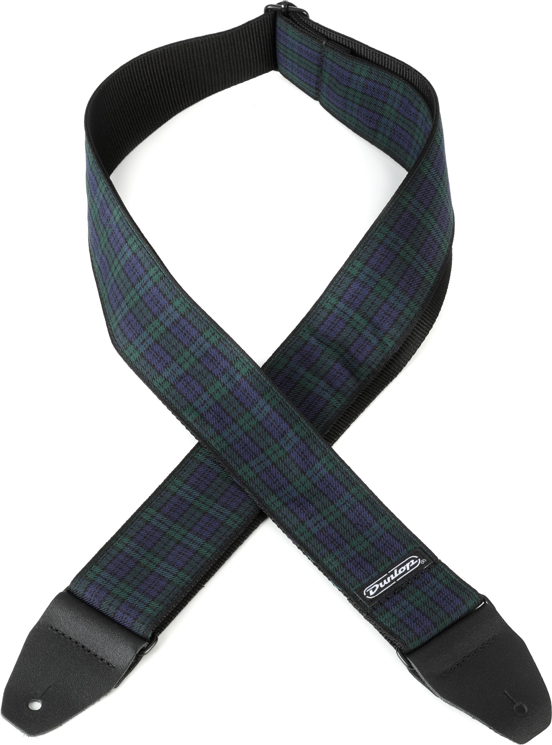 Photo of Dunlop Jacquard Guitar Strap - Black Watch Plaid