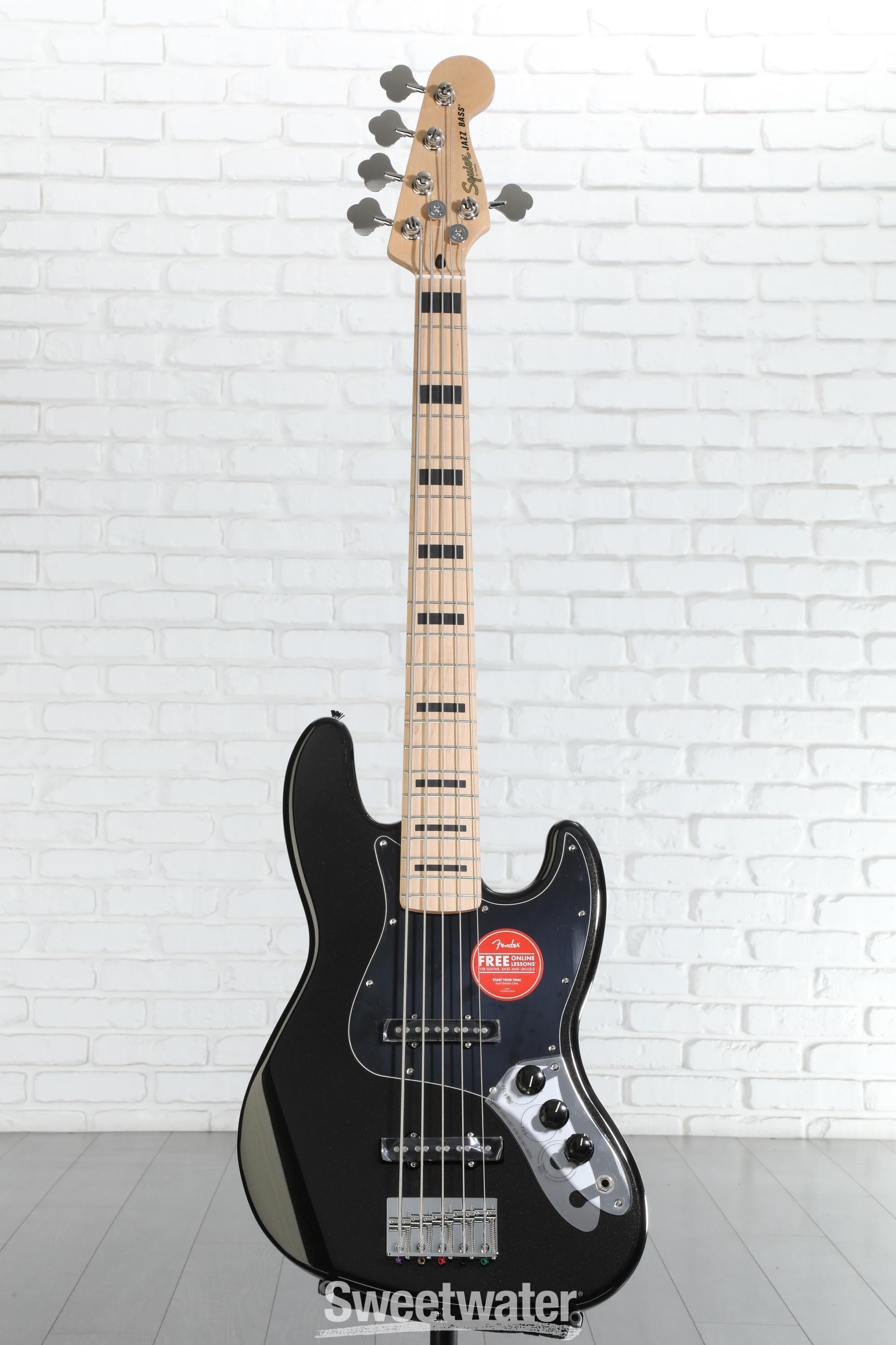 Squier Affinity Series Active Jazz Bass V - Black | Sweetwater