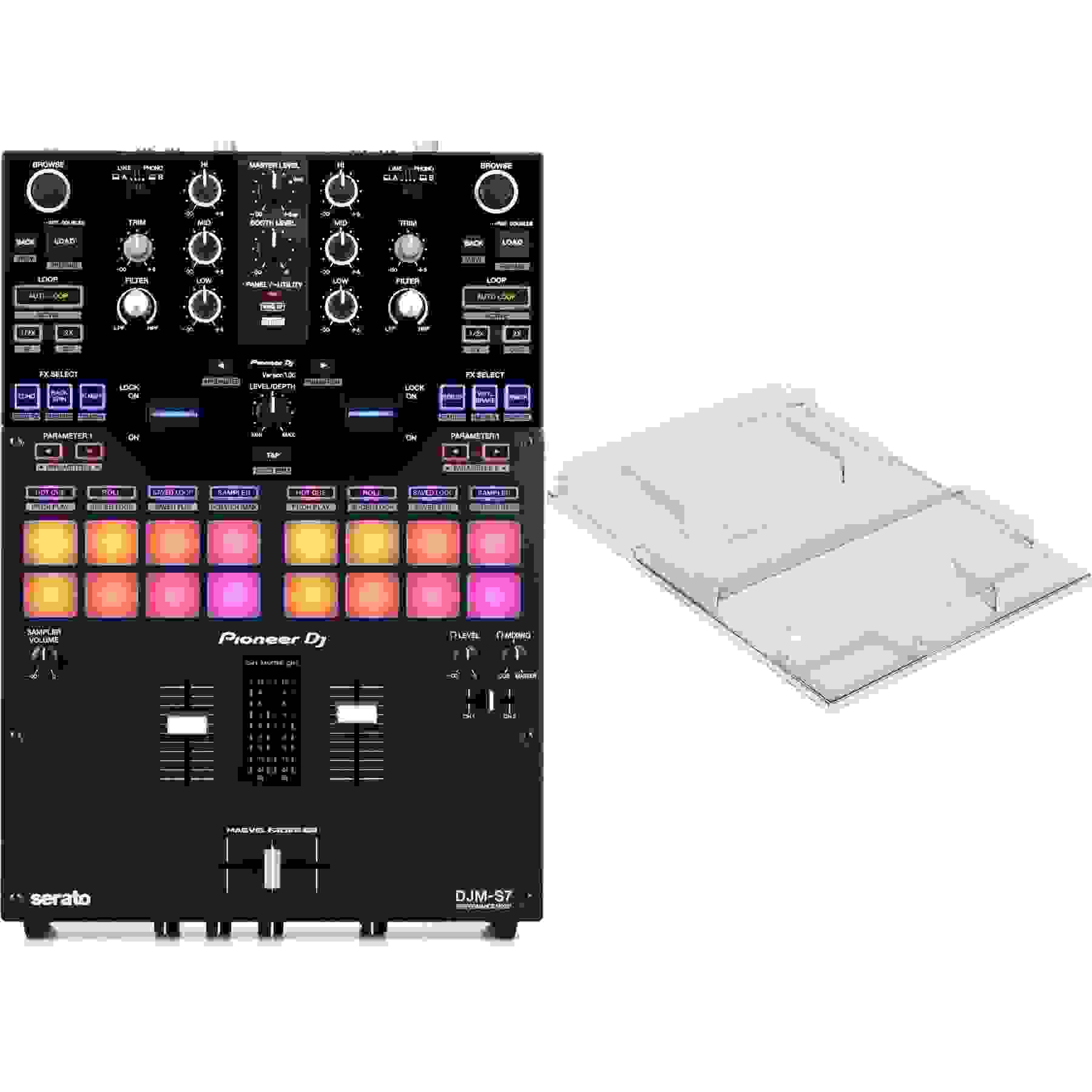 Pioneer DJ DJM-S7 2-channel Mixer for Serato DJ with Decksaver Cover