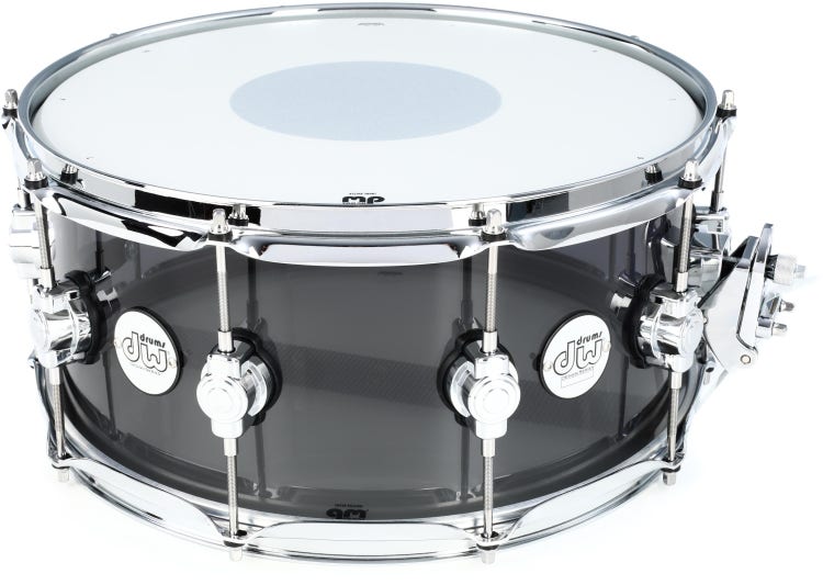 DW Design Series Acrylic 7-piece Shell Pack with Snare Drum - Smoke Glass, Sweetwater Exclusive