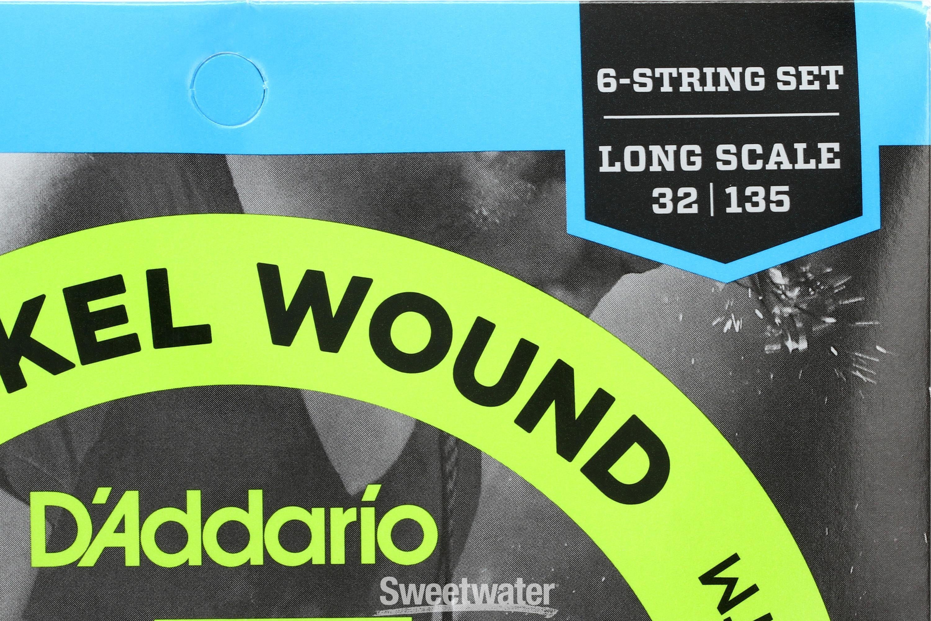 D'Addario EXL165-6 Nickel Wound Bass Guitar Strings - .032