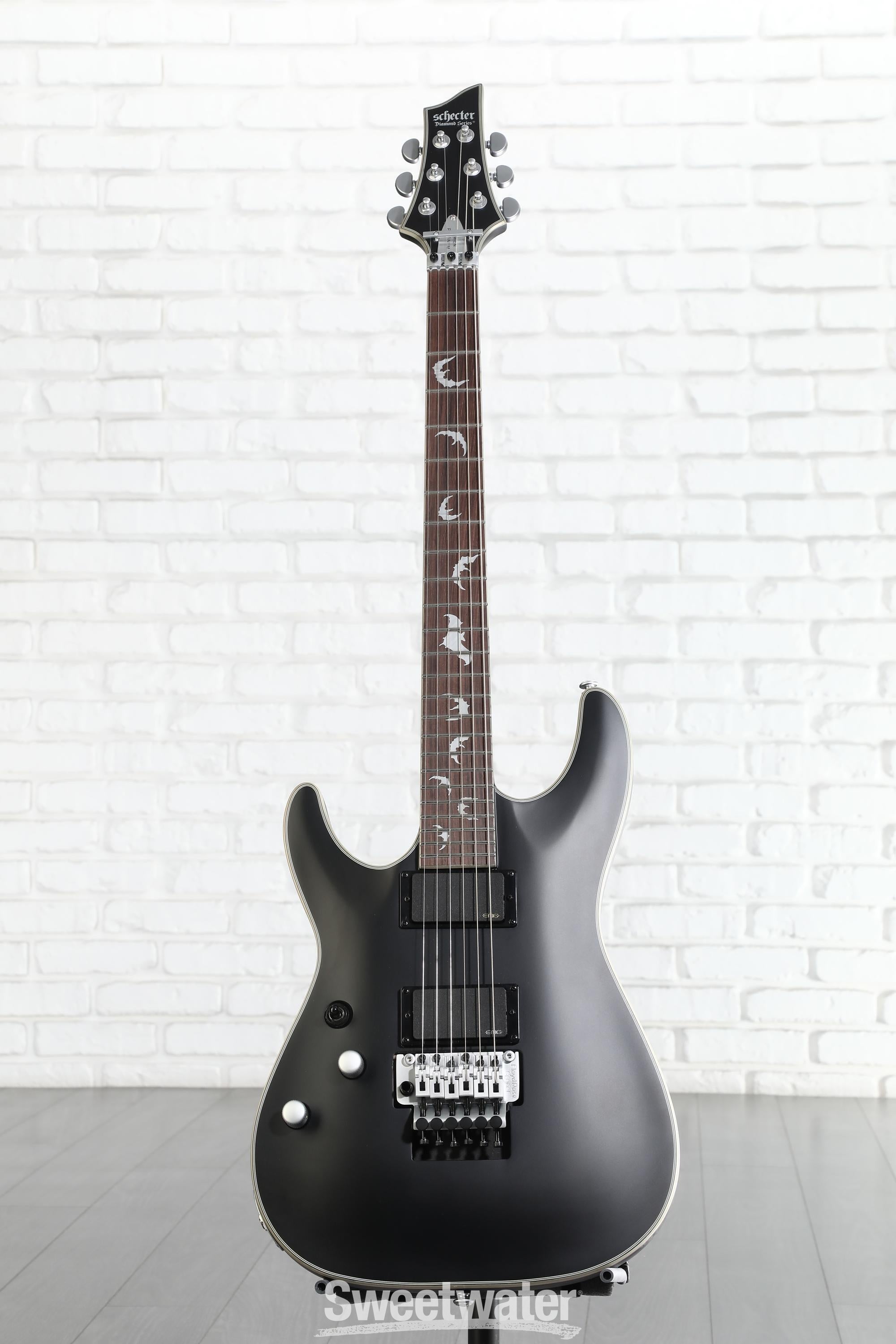 Schecter Damien Platinum 6 FR - Satin Black, Lefty | Sweetwater