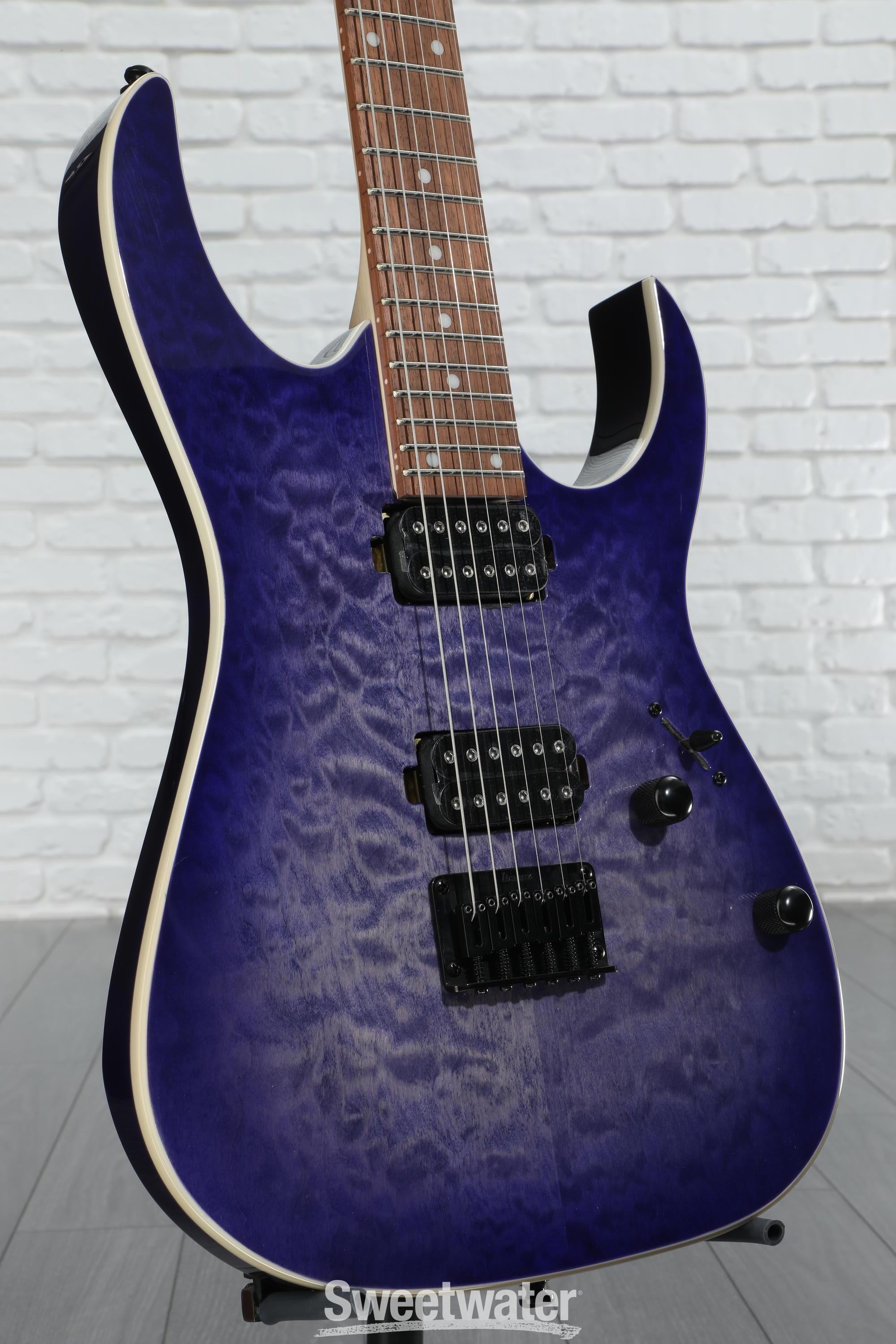 Ibanez RG421QM アイバニーズ Ibanez RG421QM Electric Guitar - Cerulean Blue Burst