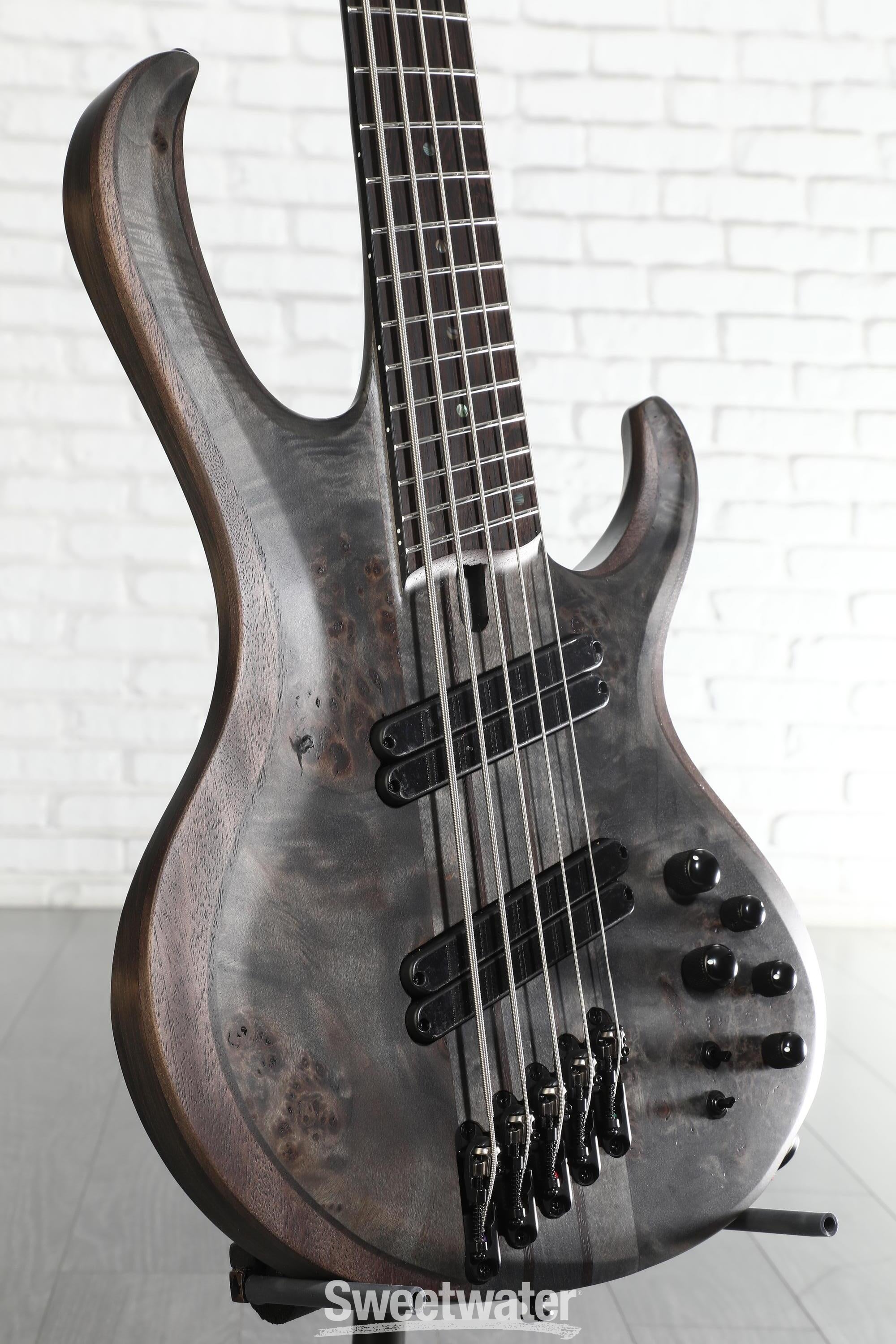 Photo of Ibanez Bass Workshop BTB805MS 5-string Bass Guitar - Transparent Grey Flat
