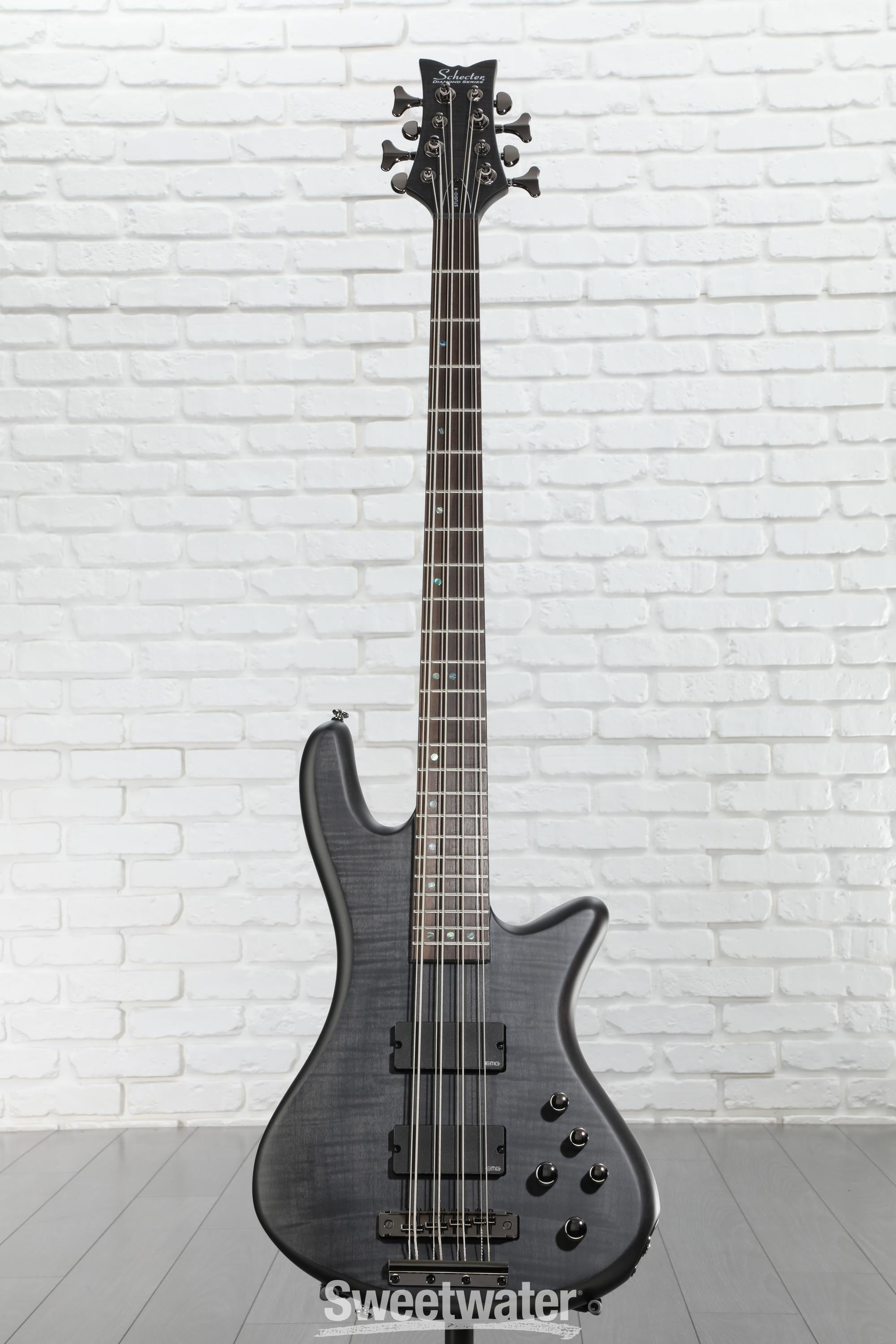 Schecter Stiletto Studio-8 Bass Guitar - See-Thru Black