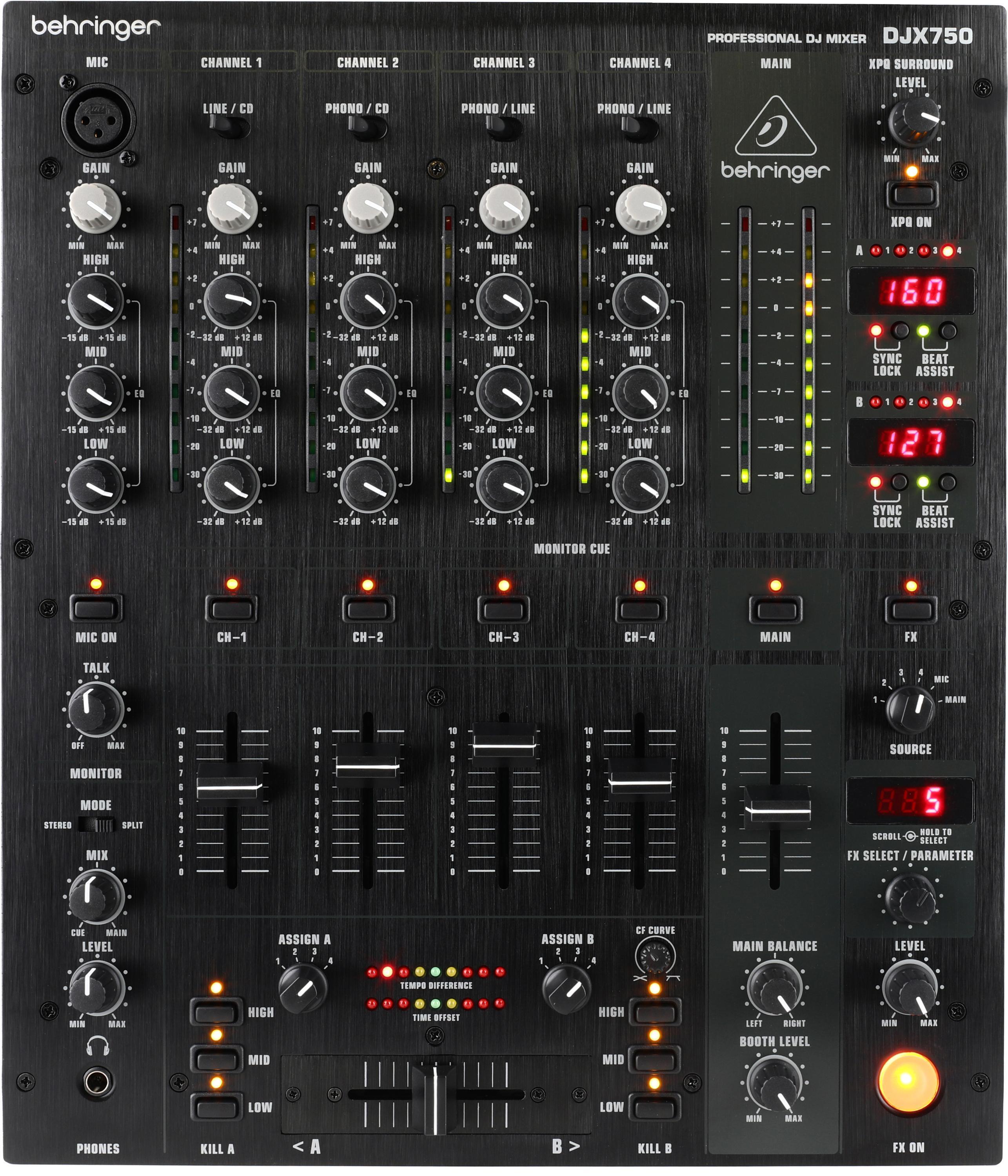 Behringer Pro Mixer DJX750 4-channel DJ Mixer | Sweetwater
