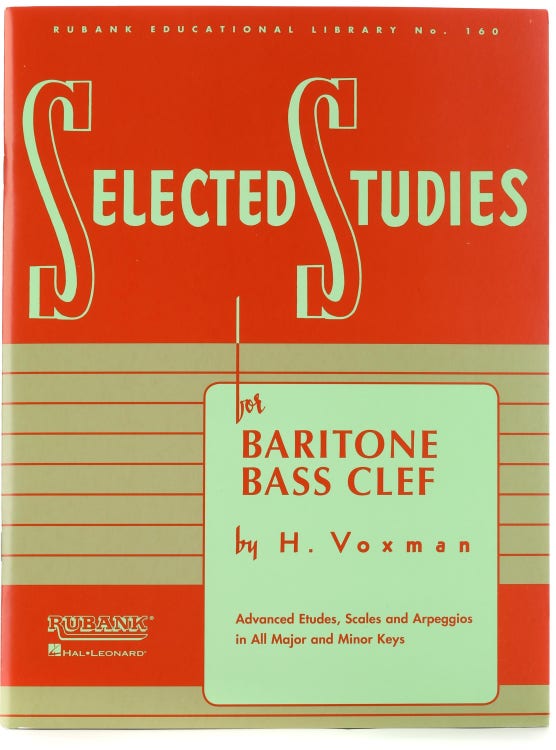 Hal Leonard Selected Studies for Baritone Bass Clef by Himie Voxman