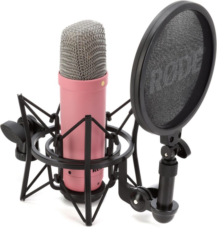 Rode NT1 Signature Series Condenser Microphone with SM6 Shockmount and Pop Filter - Pink