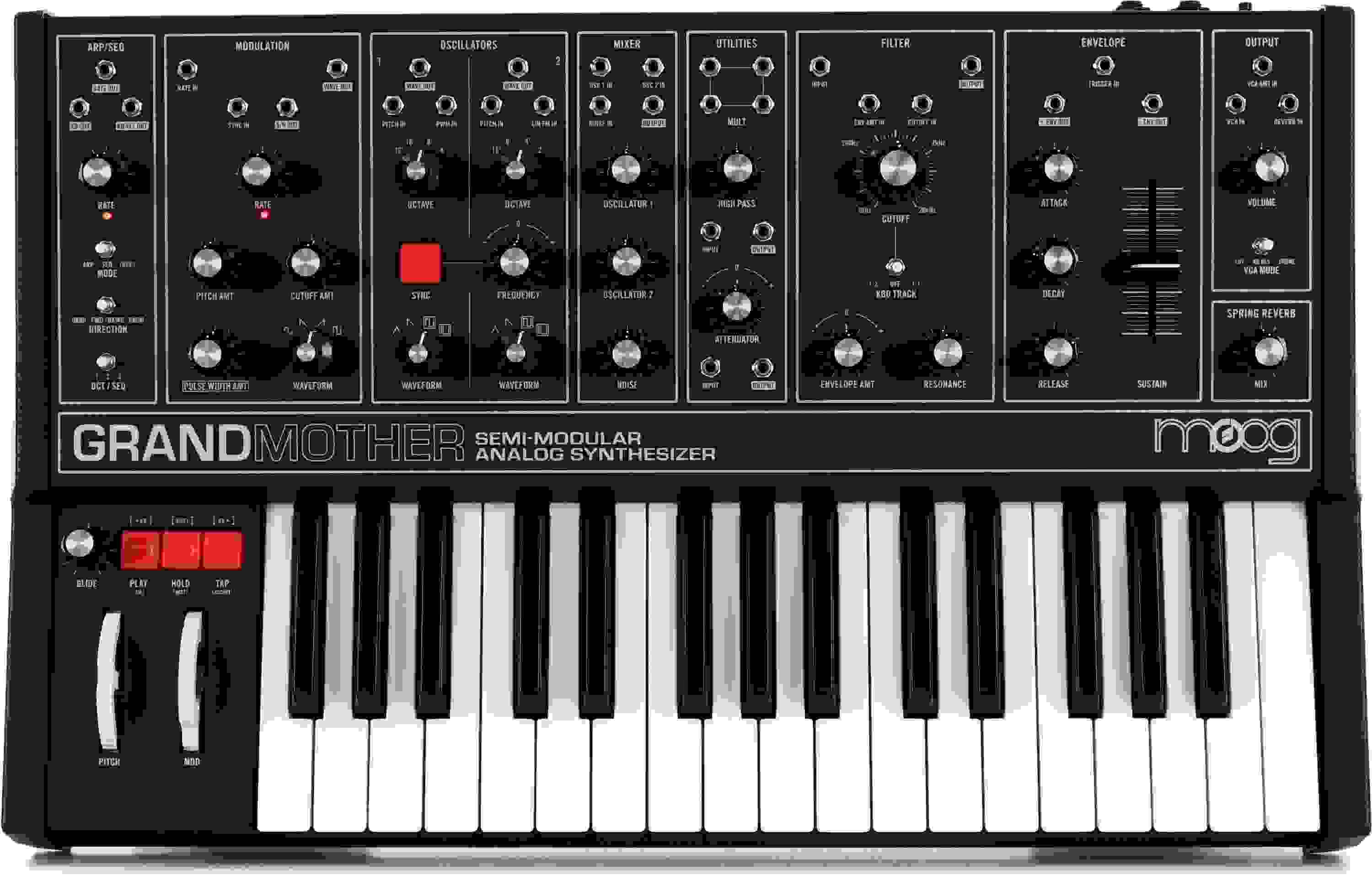 Moog Grandmother Dark Semi-modular Analog Synthesizer and Step Sequencer