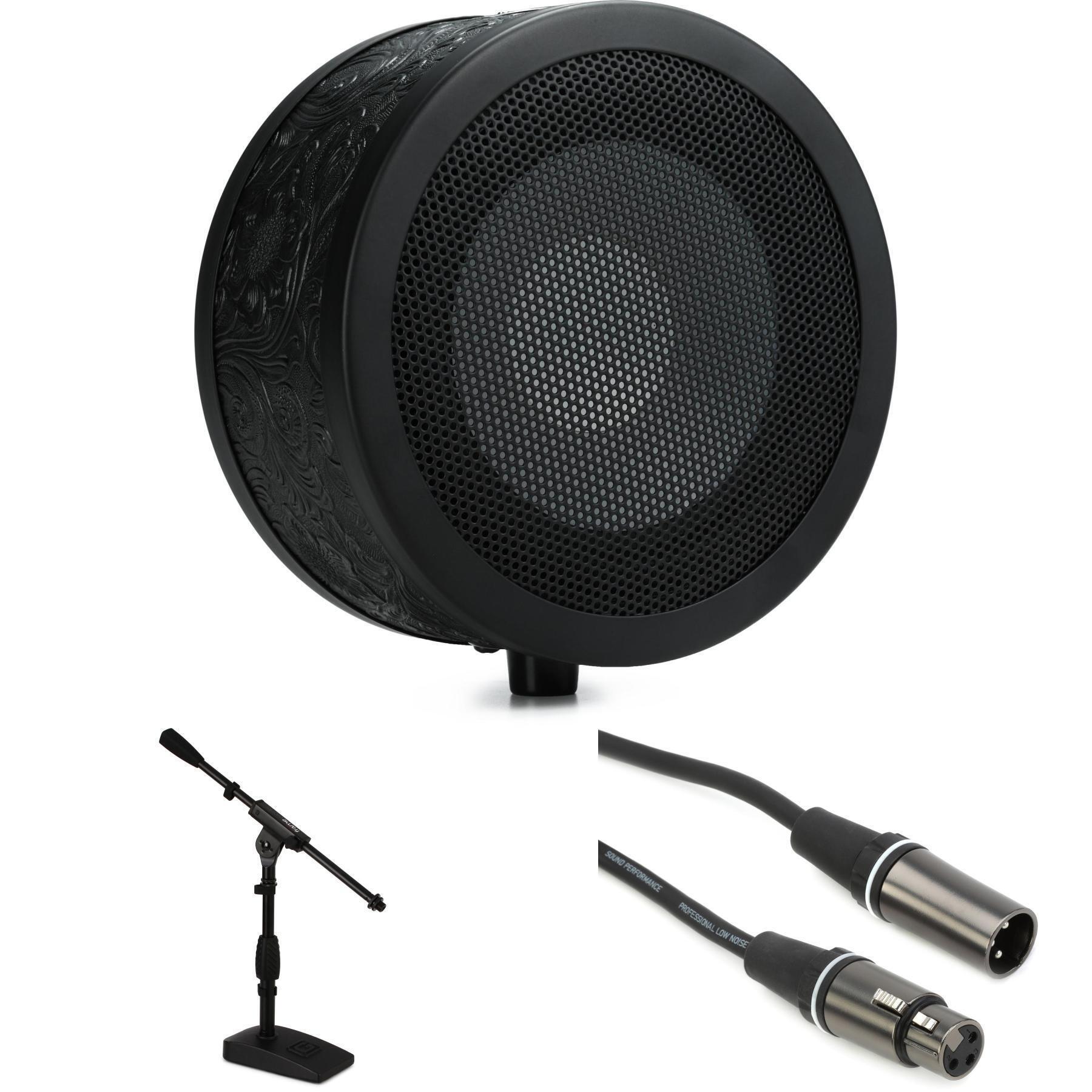 Solomon LoFReQ Sub-style Dynamic Microphone Bundle with Stand and Cable -  Western Black | Sweetwater