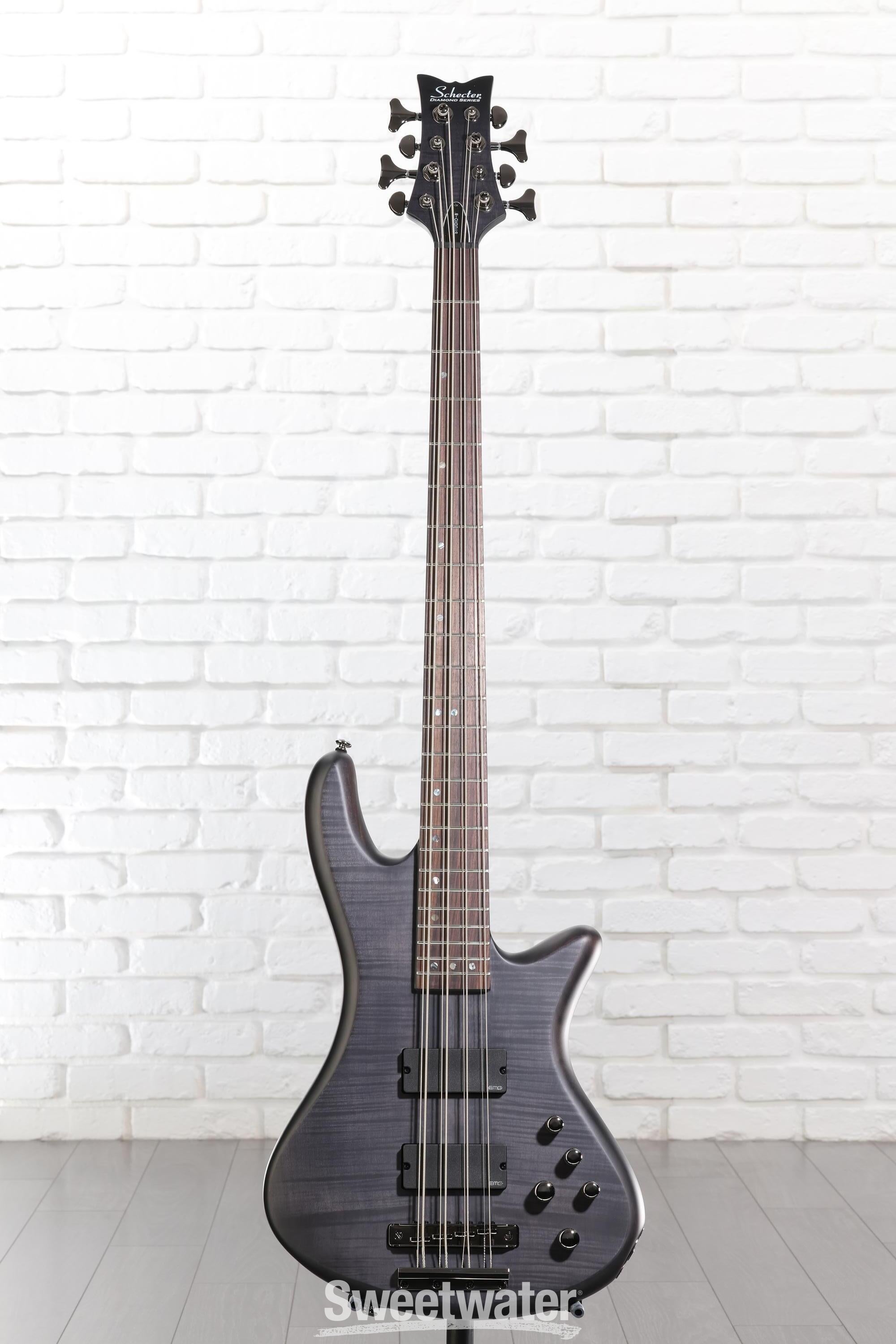 Schecter Stiletto Studio-8 Bass Guitar - See-Thru Black Satin