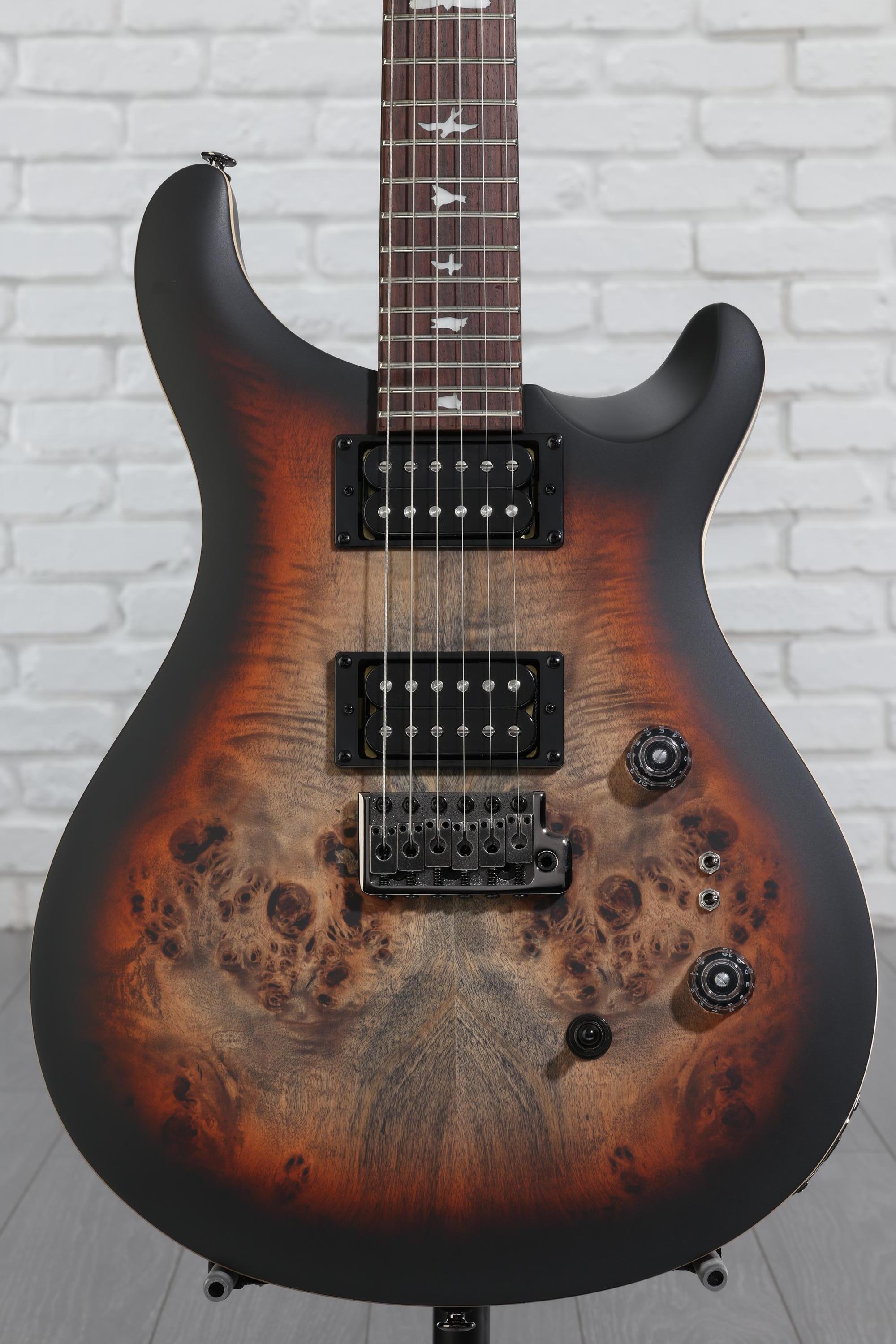 ギター PRS SE Custom 24 Walnut Burl PRS SE Exotic Custom 24-08 Poplar Burl Electric Guitar