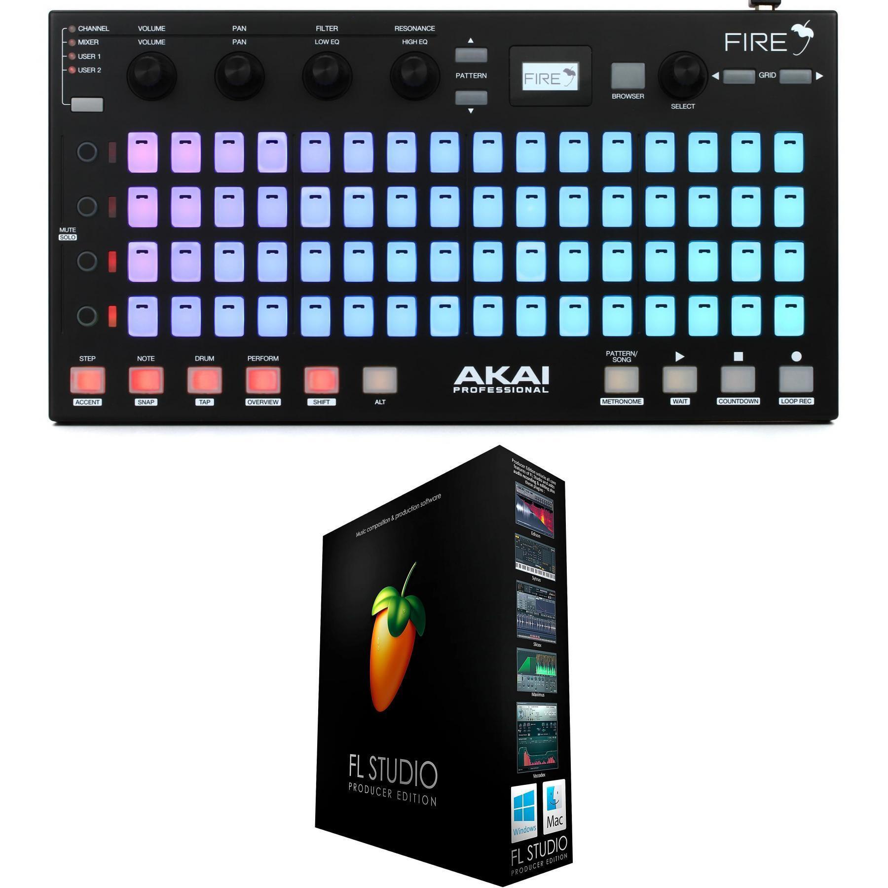 Akai Professional Fire Grid Controller with FL Studio Producer