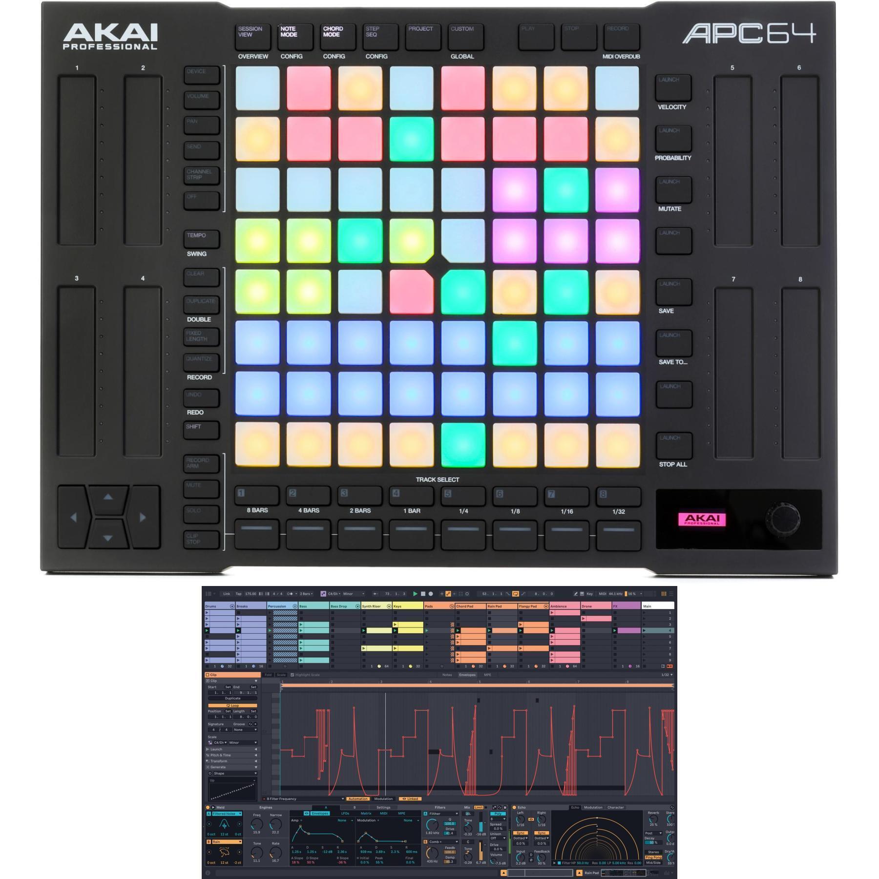 Akai Professional APC64 Pad Performance Controller with Ableton Live 12  Standard