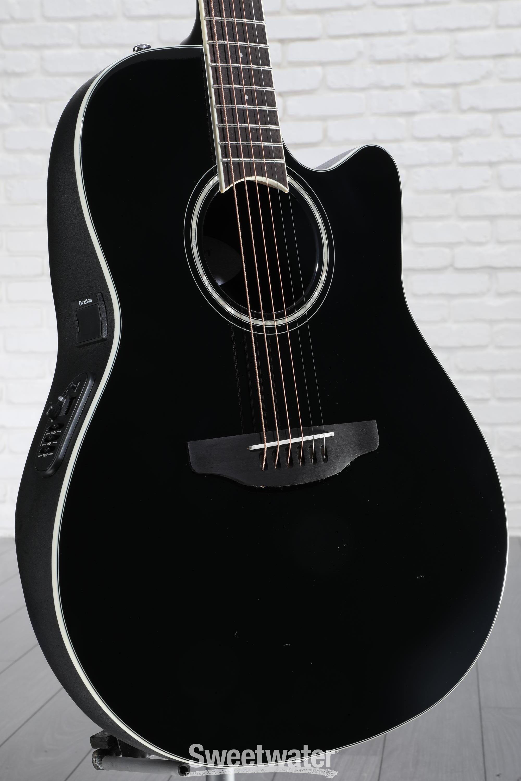 Ovation Celebrity Standard Mid-Depth Acoustic-Electric Guitar - Black